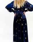 Alysha Velvet Embroidered Dress