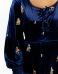 Alysha Velvet Embroidered Dress
