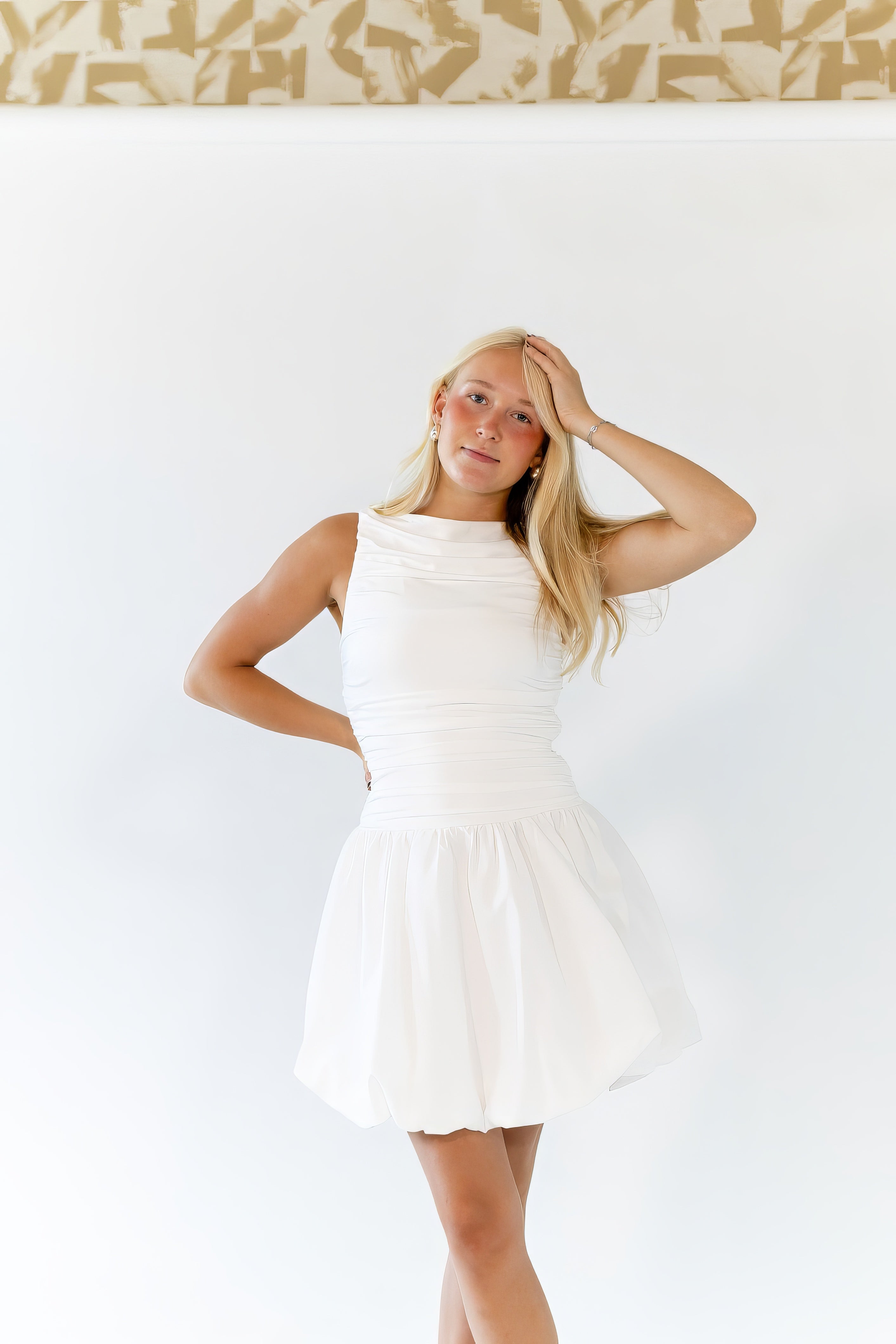Cameron Bubble Hem Rouched Dress