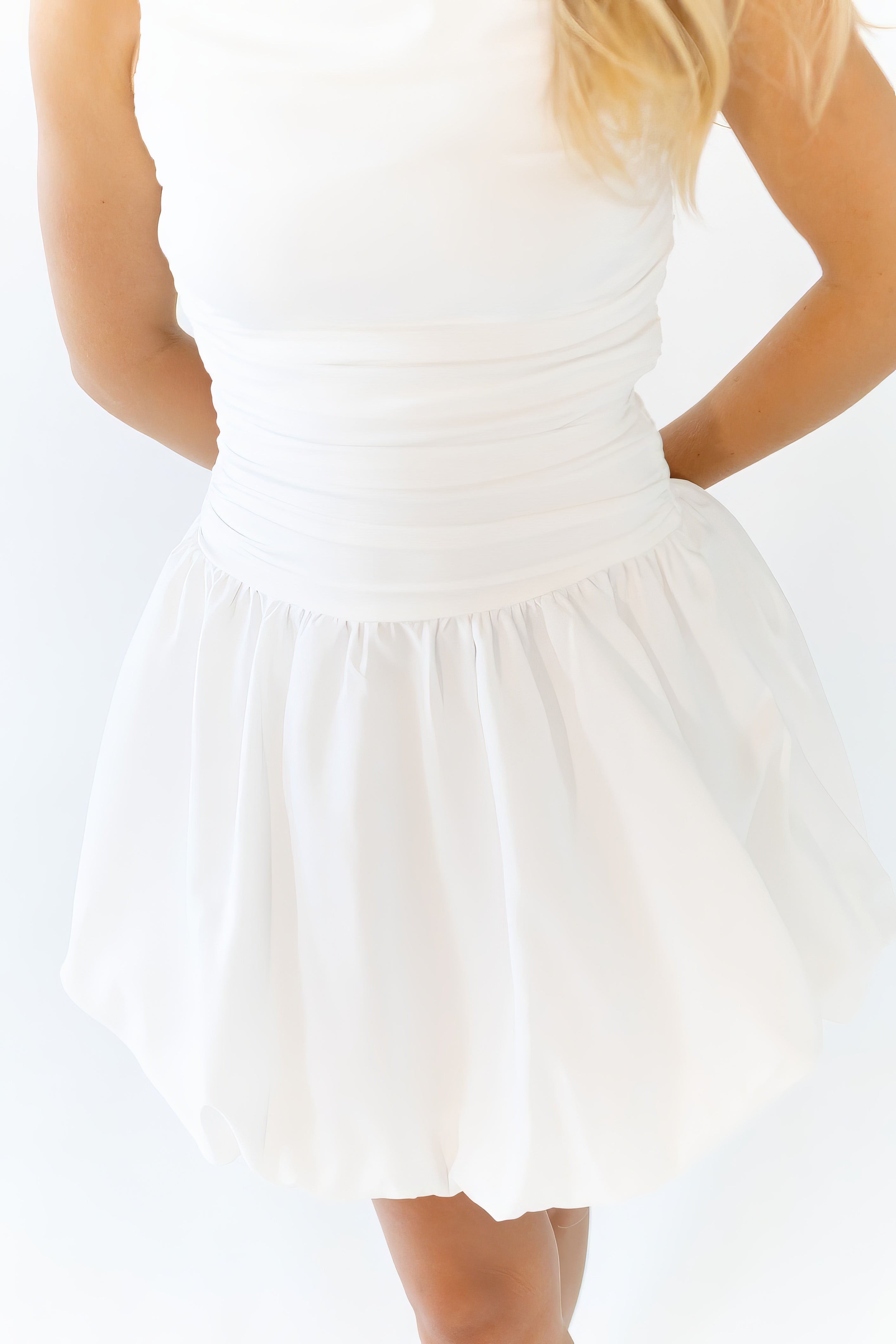 Cameron Bubble Hem Rouched Dress