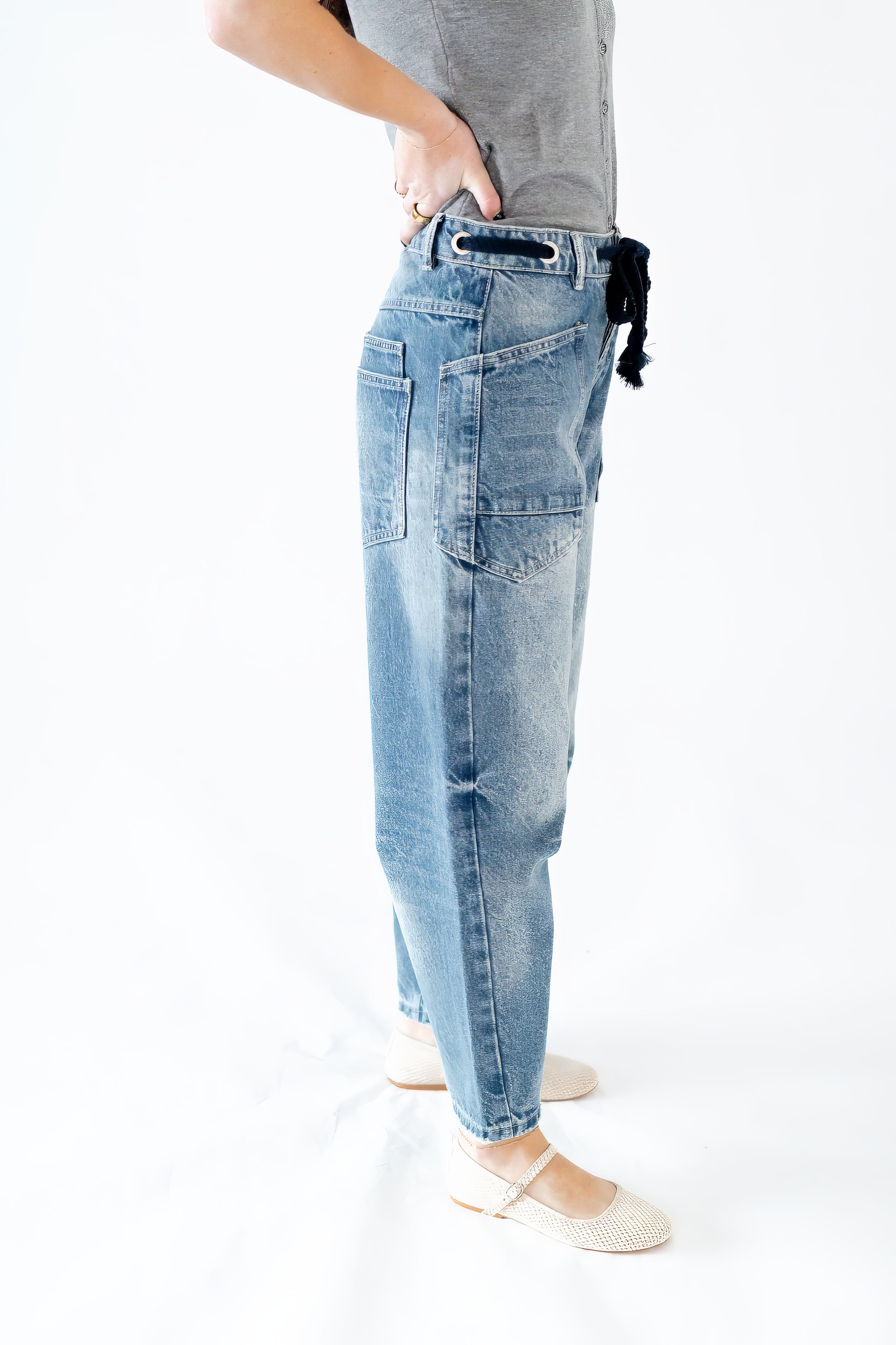 Kayla Denim Barrel Pants