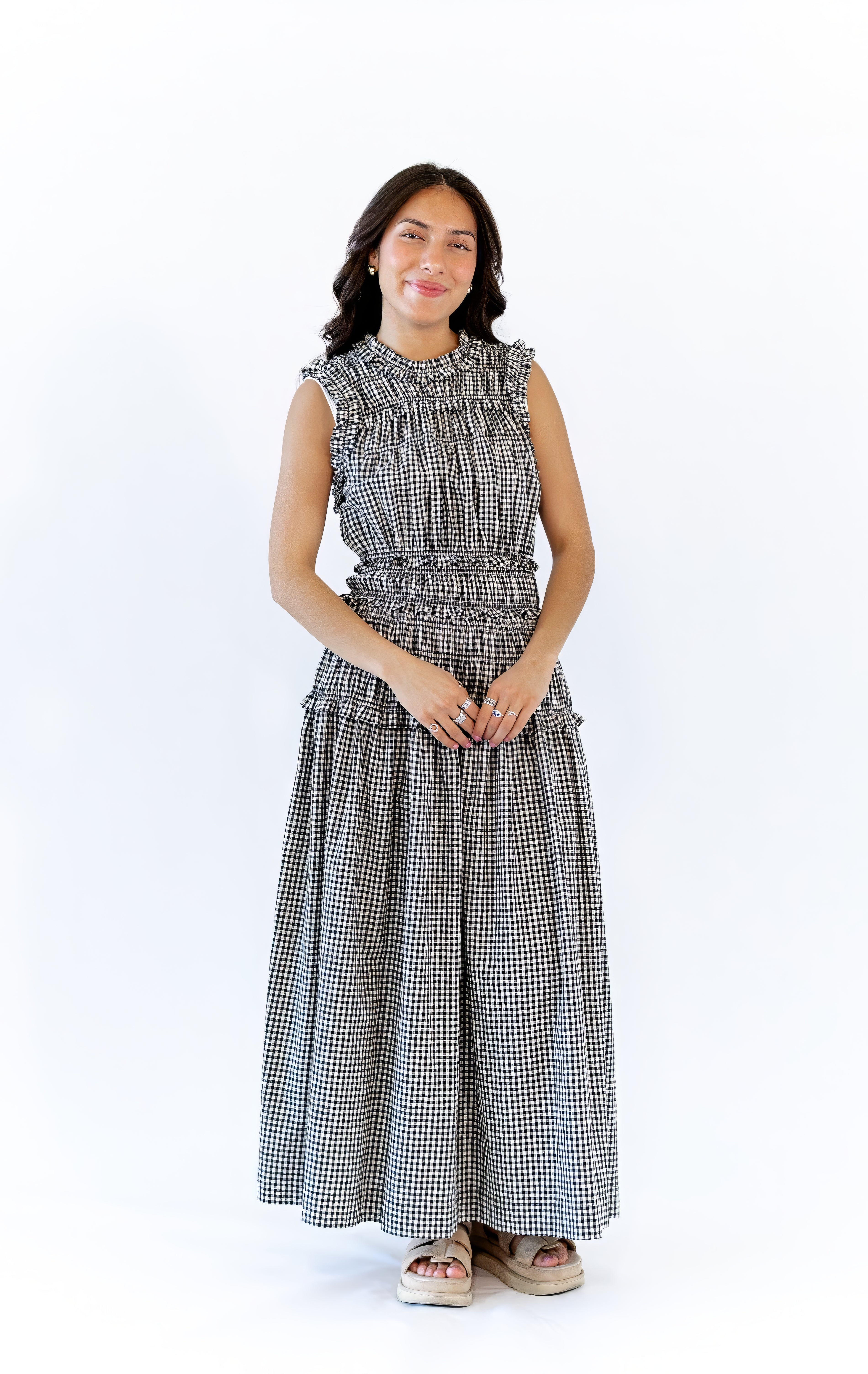 Lucia Smocked Gingham Maxi Dress  ⤫ Restocked
