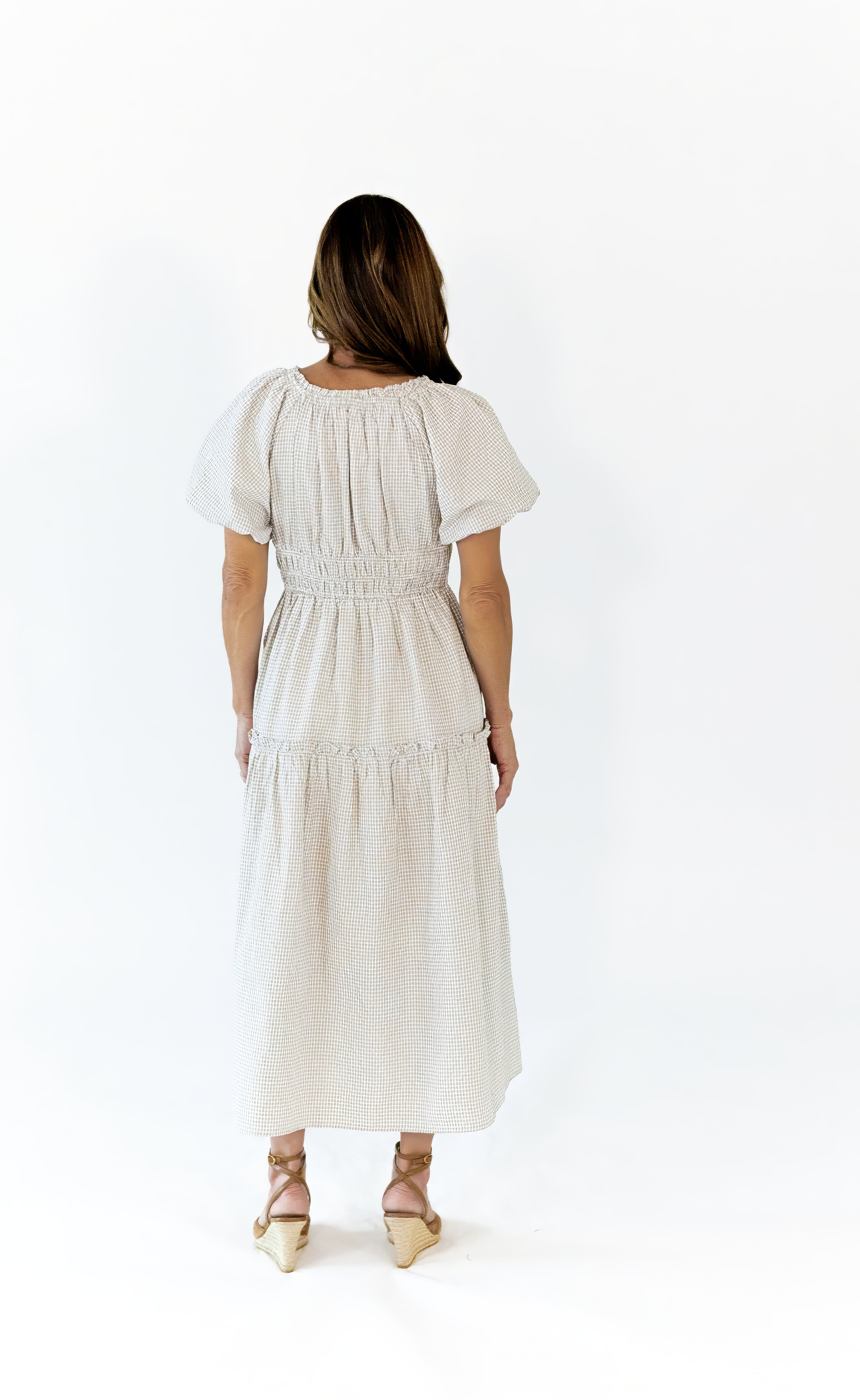 Marni Gingham Midi Dress · Taupe