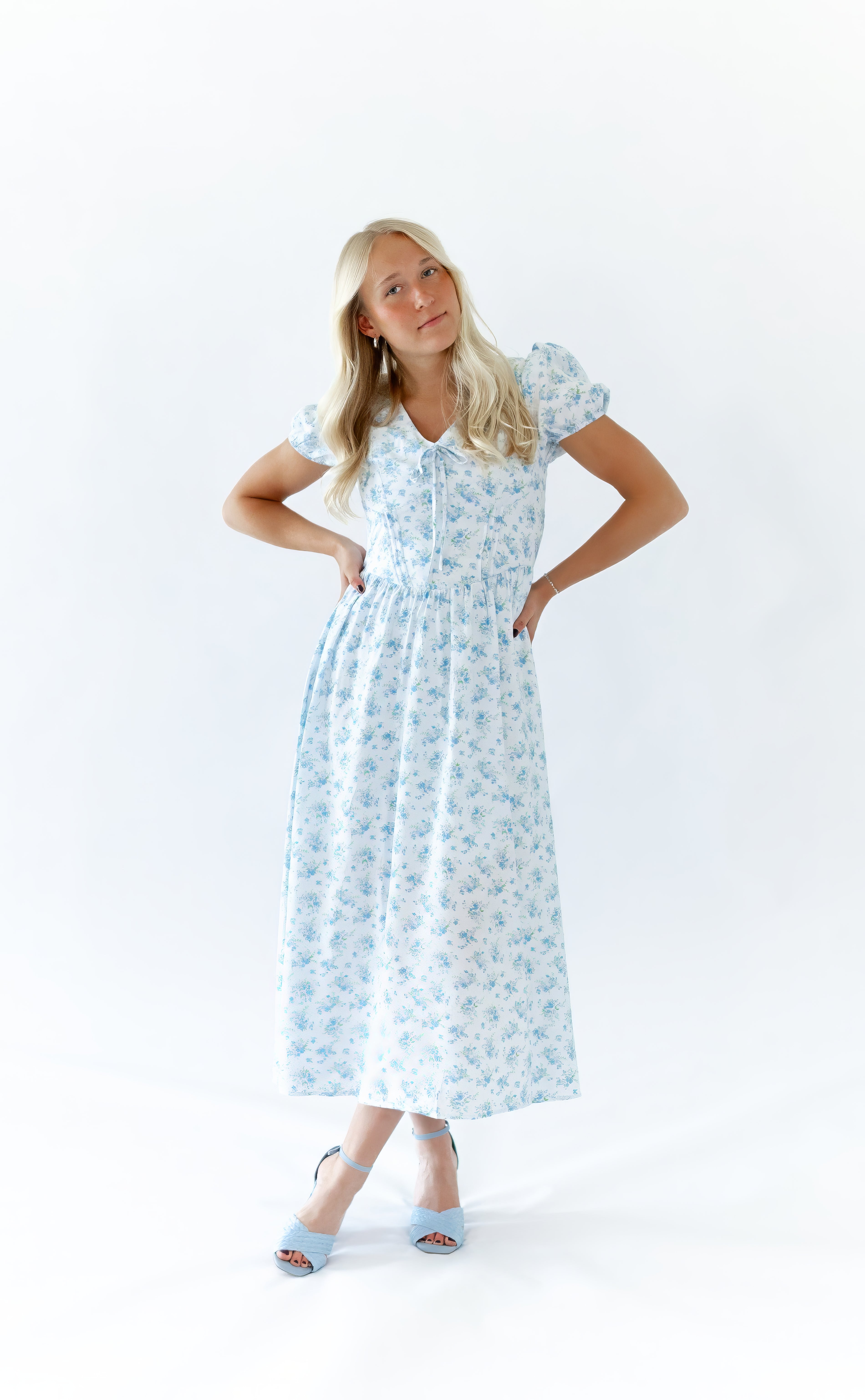 Imogen Floral Dress · Blue
