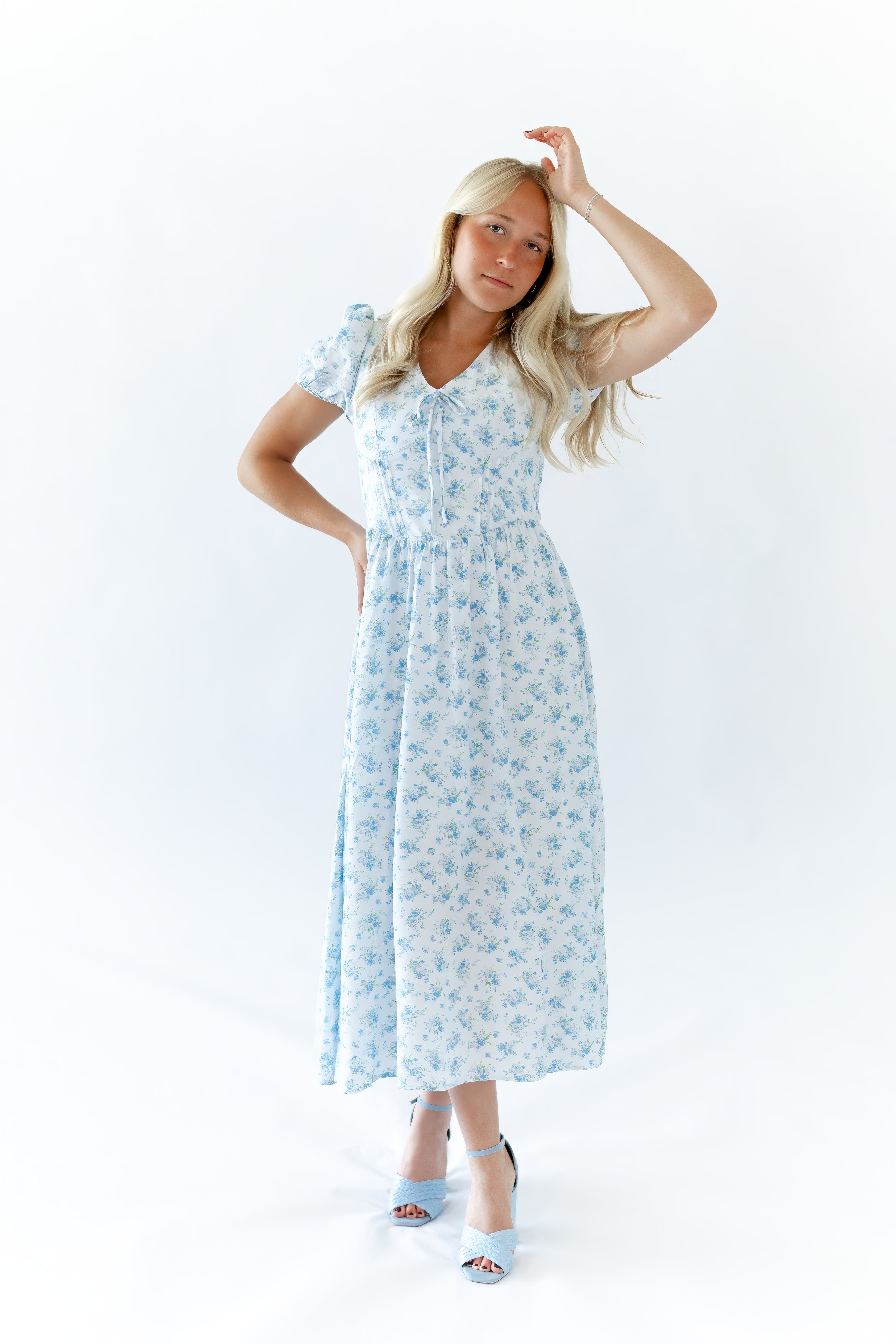 Imogen Floral Dress · Blue