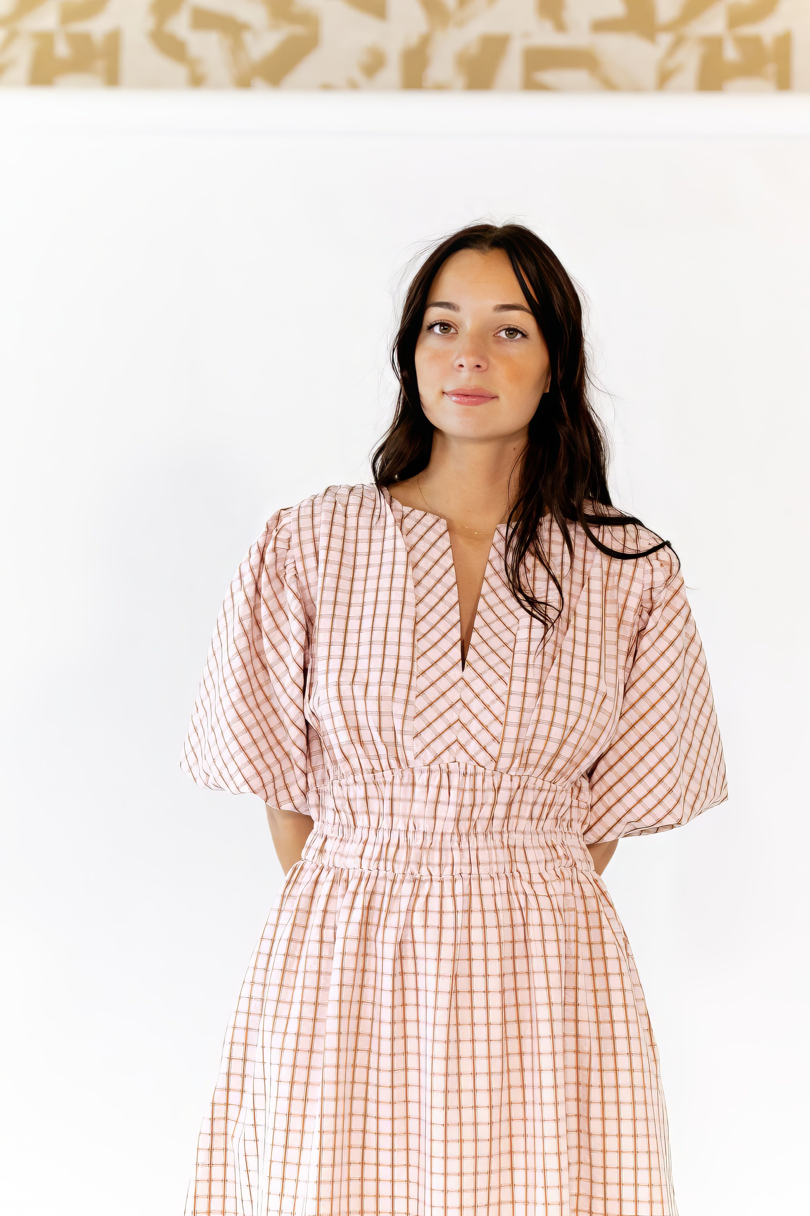 Tilly Checkered Midi Dress