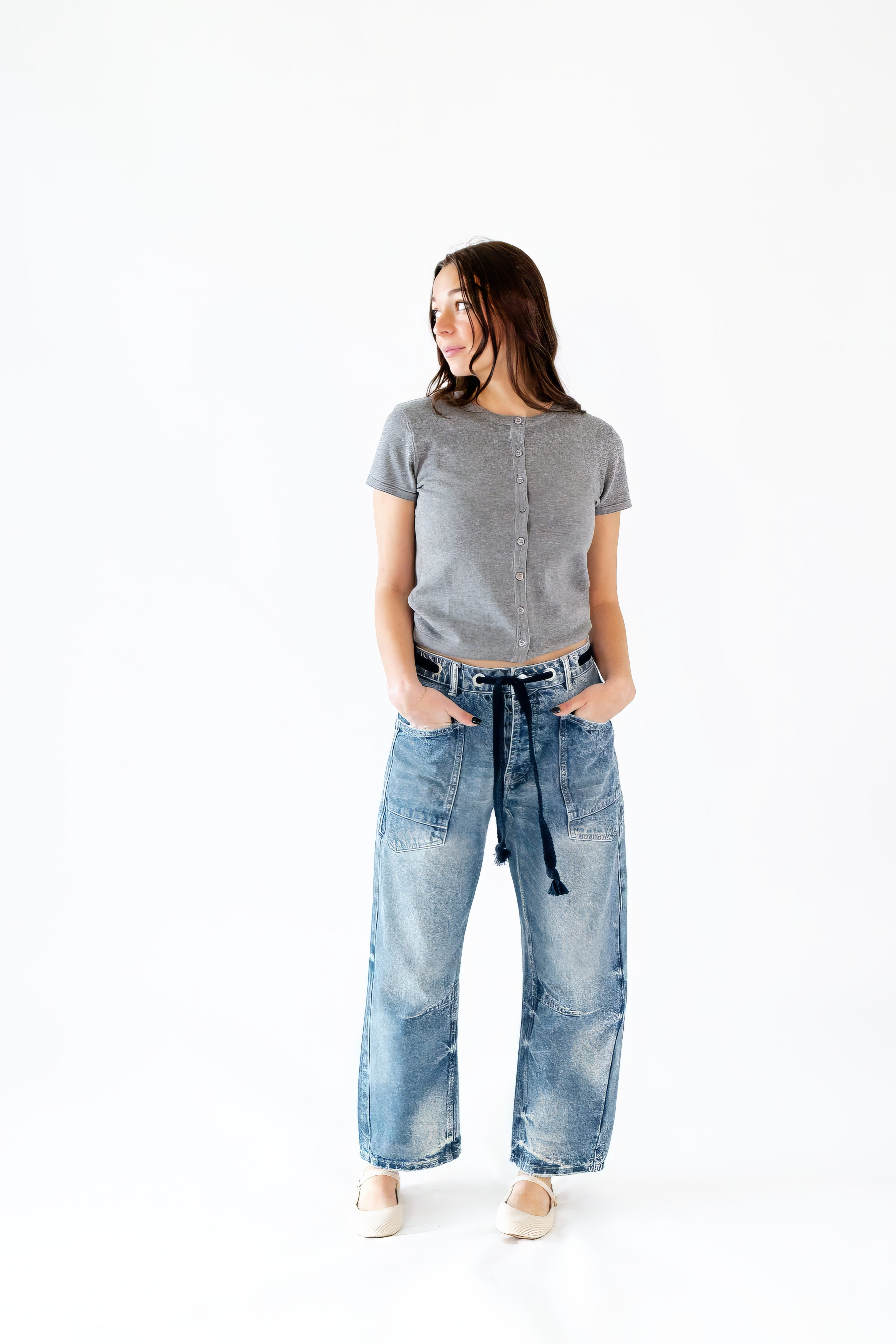 Kayla Denim Barrel Pants