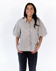 Allegra Striped Button Down