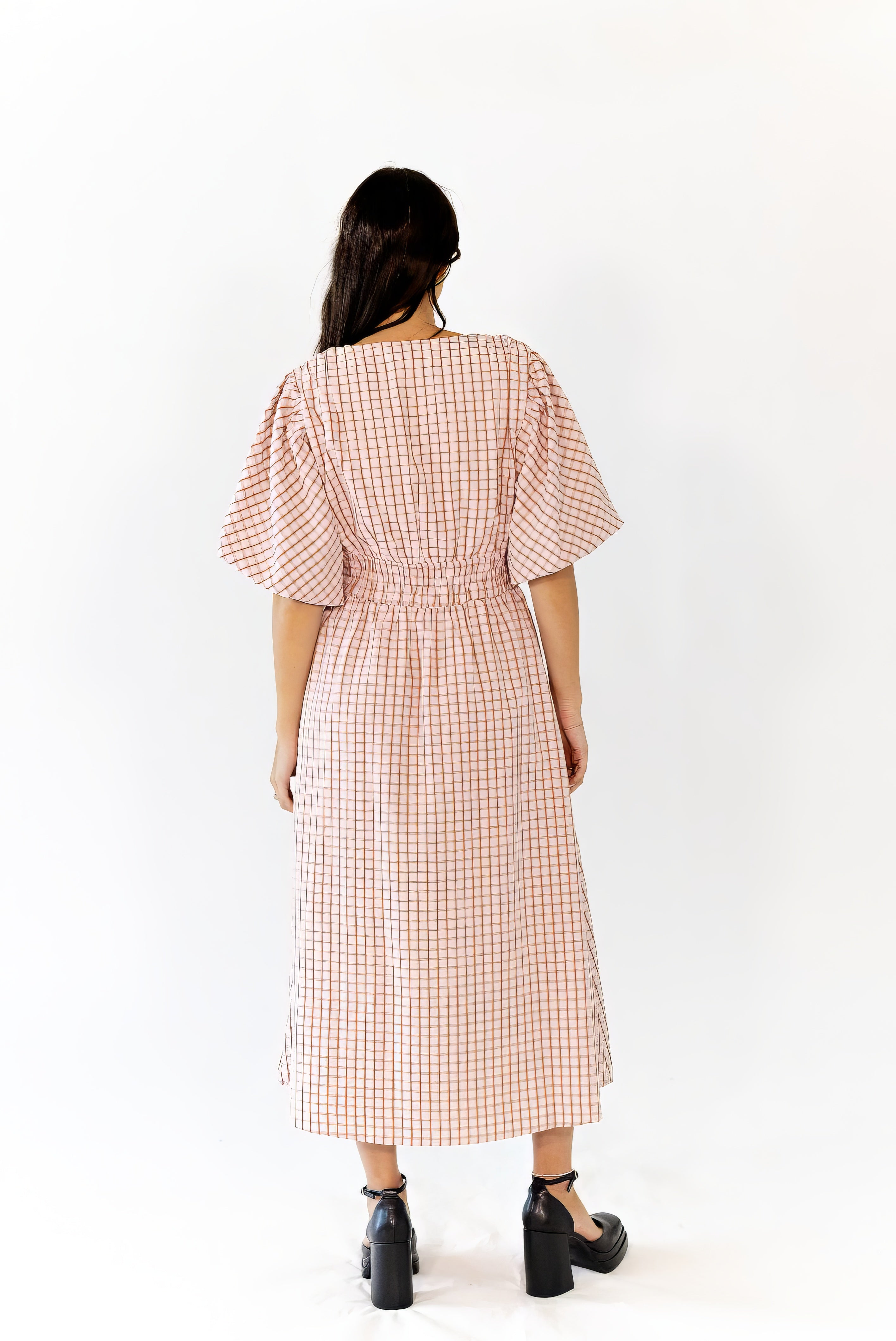 Tilly Checkered Midi Dress