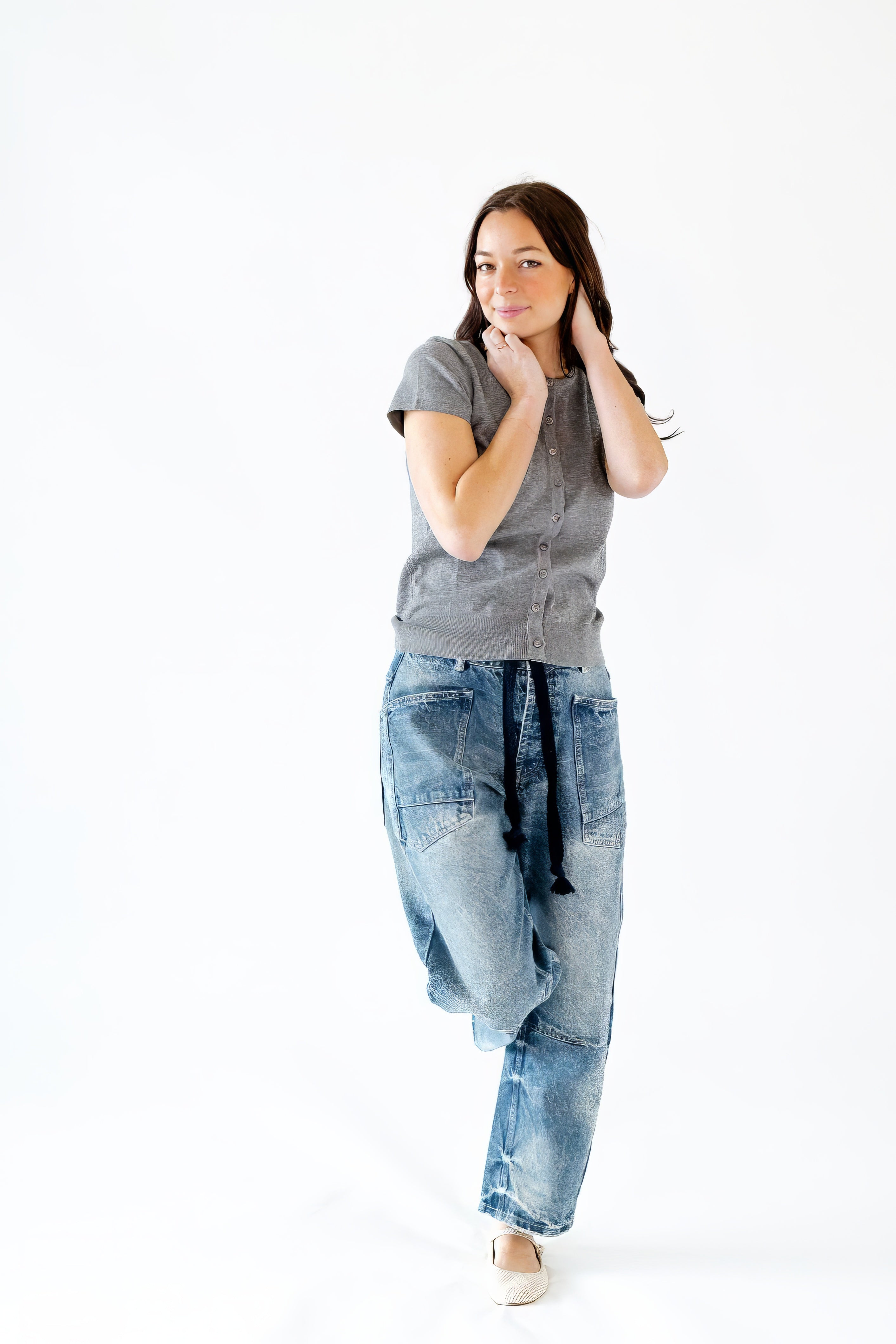 Kayla Denim Barrel Pants