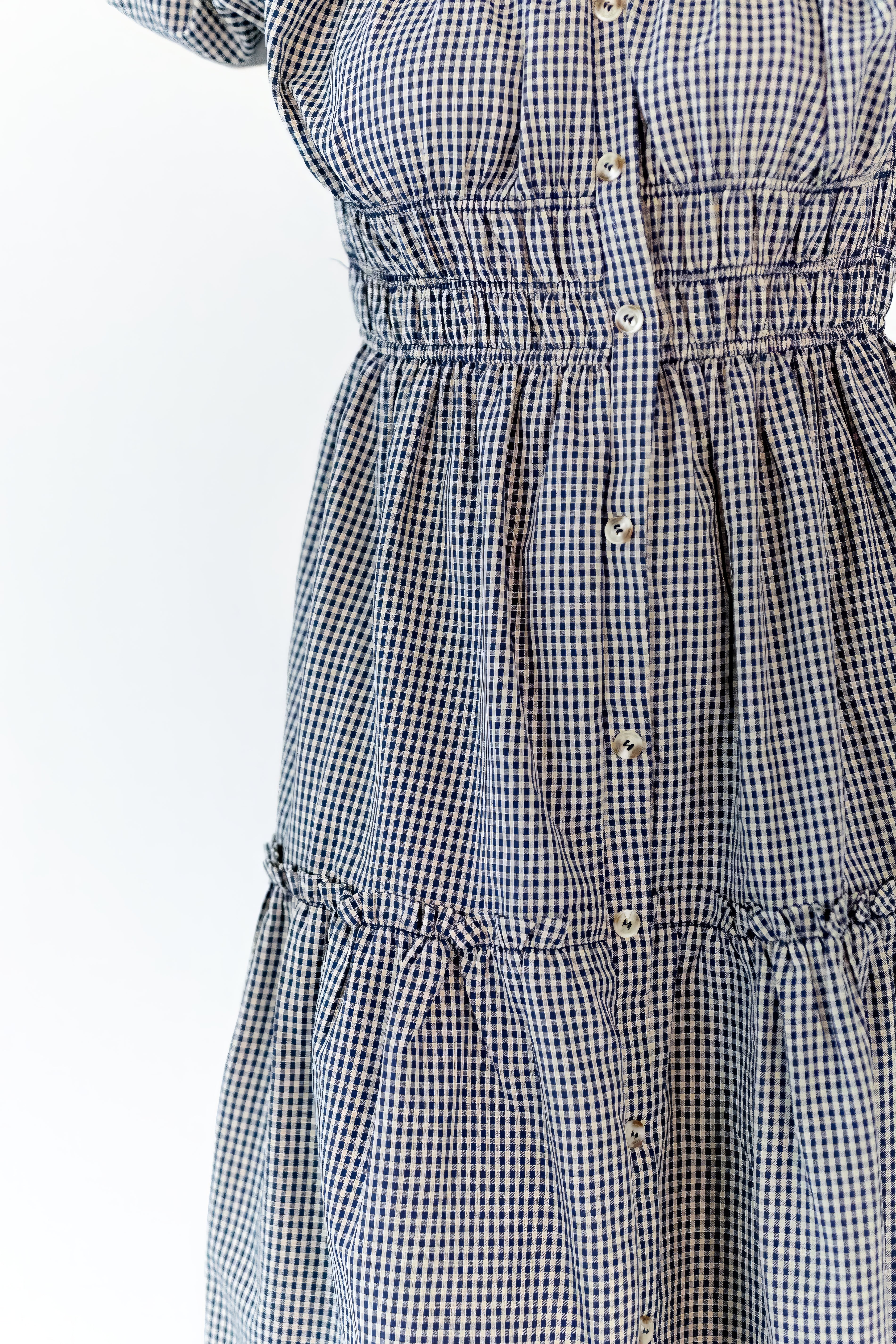 Marni Gingham Midi Dress · Navy