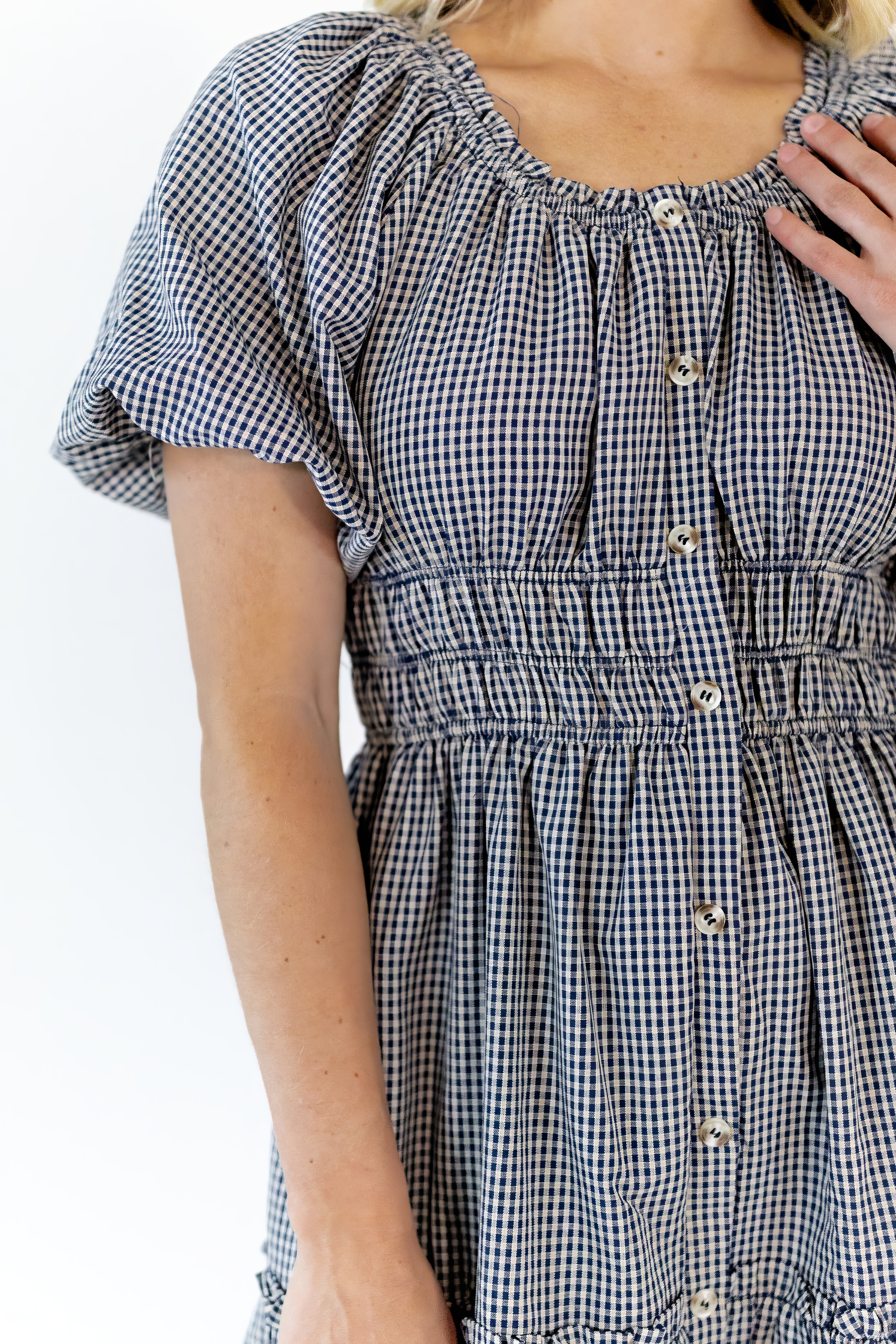 Marni Gingham Midi Dress · Navy