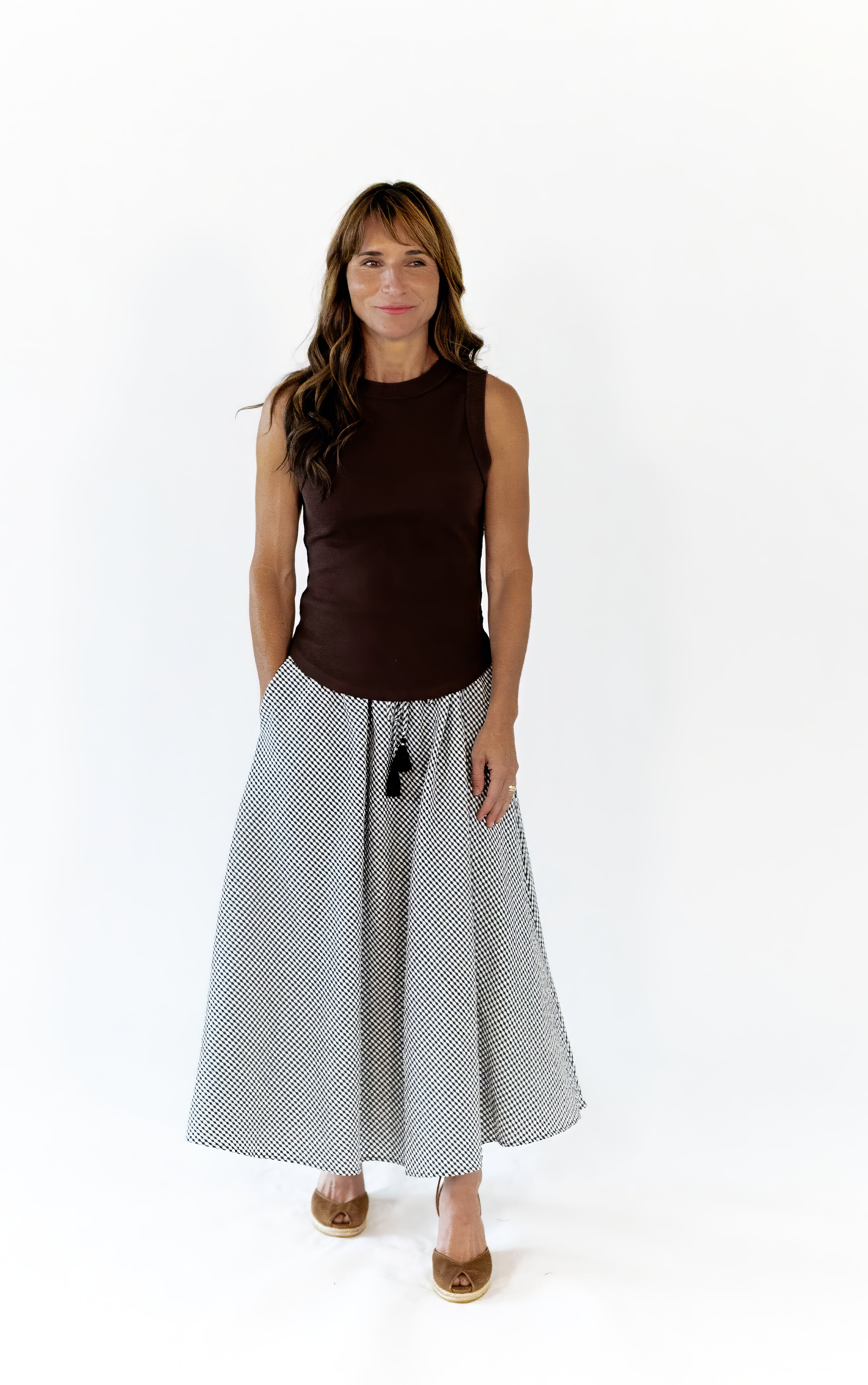 Rue Exposed Seam Tank · Chocolate