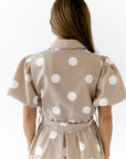 Bayside Polka Dot Dress · Taupe
