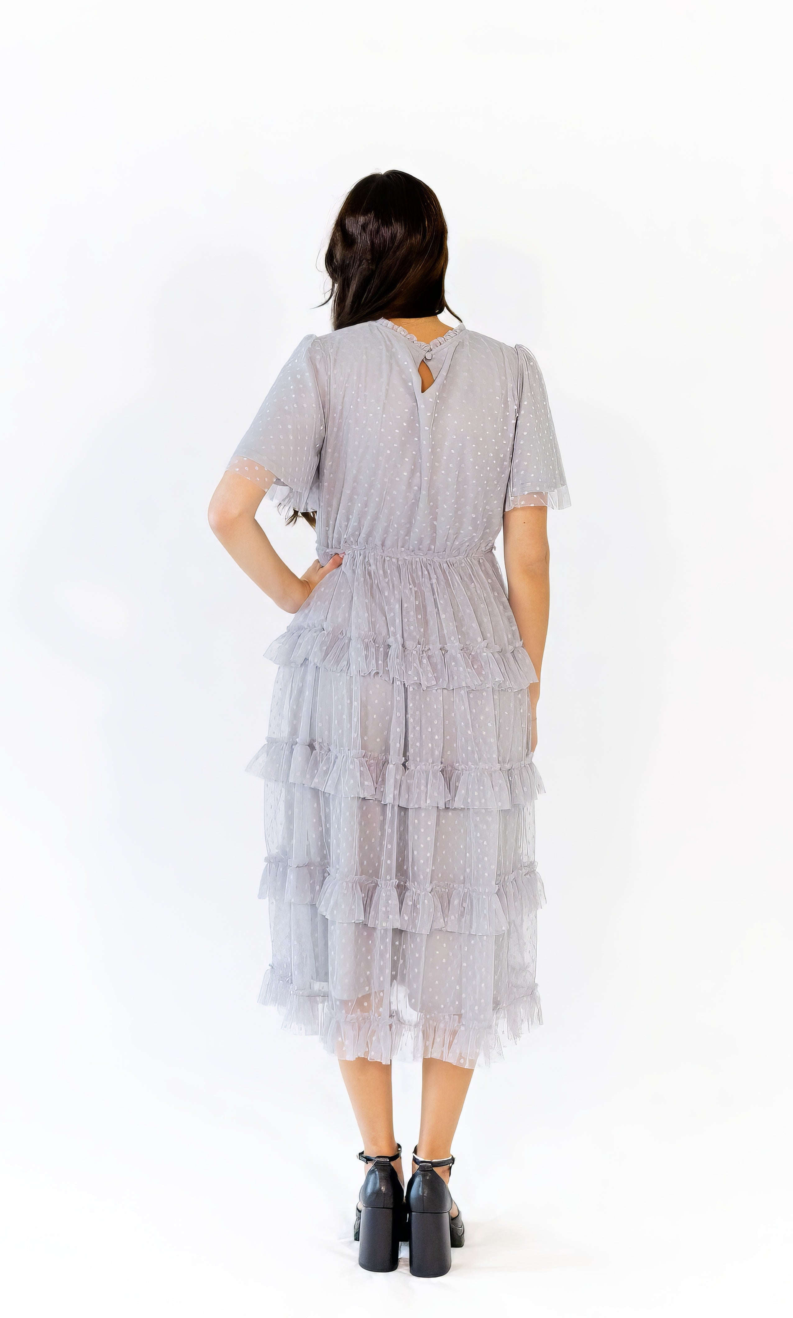 Shannon Tiered Ruffle Skirt Midi Dress
