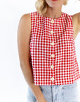 Cyra Plaid Button Down Tank