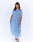 Georgina Mesh Dress · Dusty Blue