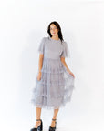 Shannon Tiered Ruffle Skirt Midi Dress
