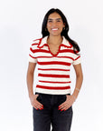 Cassie Scalloped Striped Top