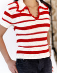 Cassie Scalloped Striped Top