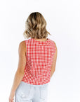 Cyra Plaid Button Down Tank
