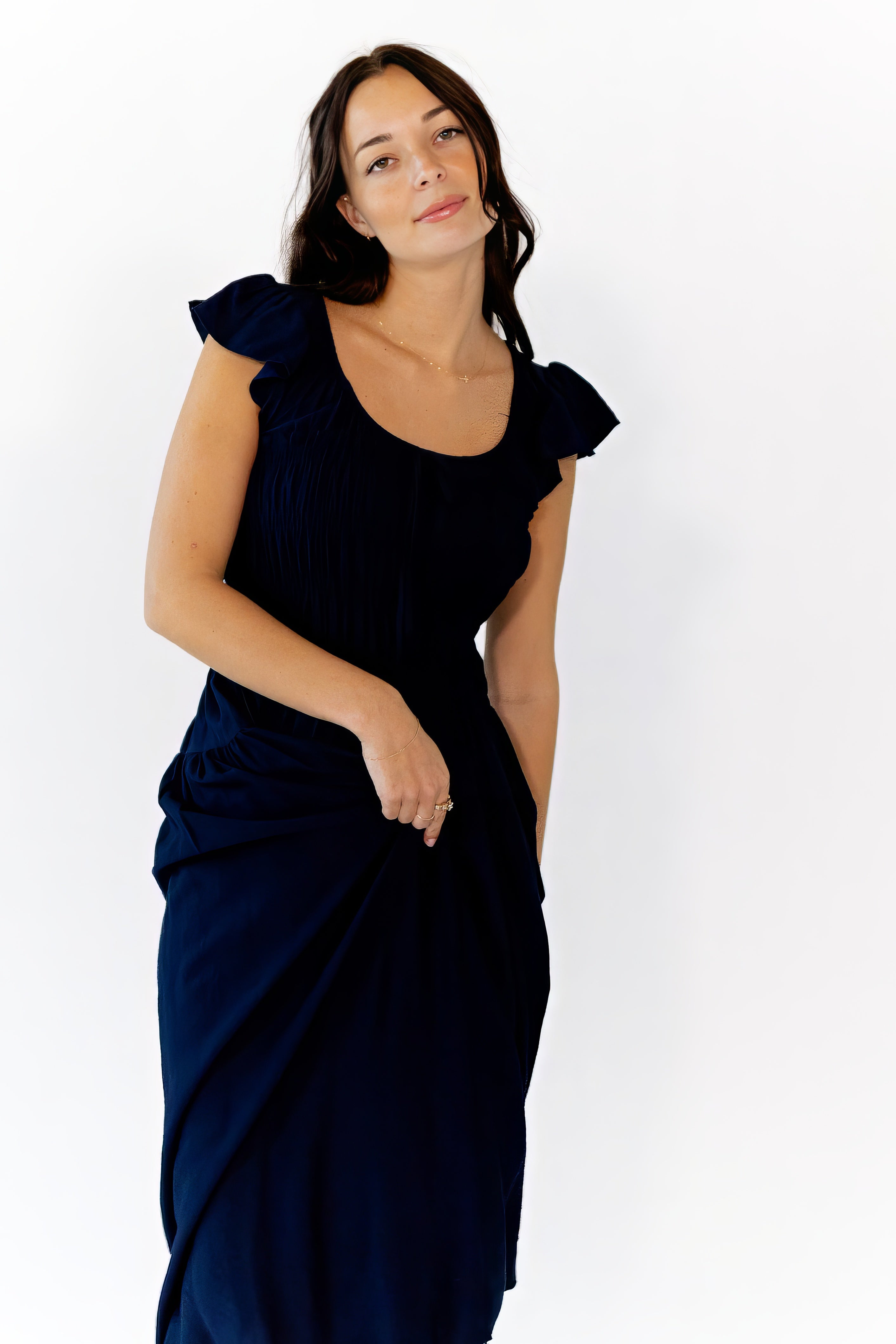 Corinne Ruffle Sleeve Midi Dress