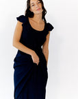 Corinne Ruffle Sleeve Midi Dress
