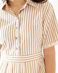 Odessa Pinstriped Shirt Dress