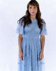 Georgina Mesh Dress · Dusty Blue