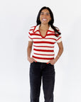 Cassie Scalloped Striped Top