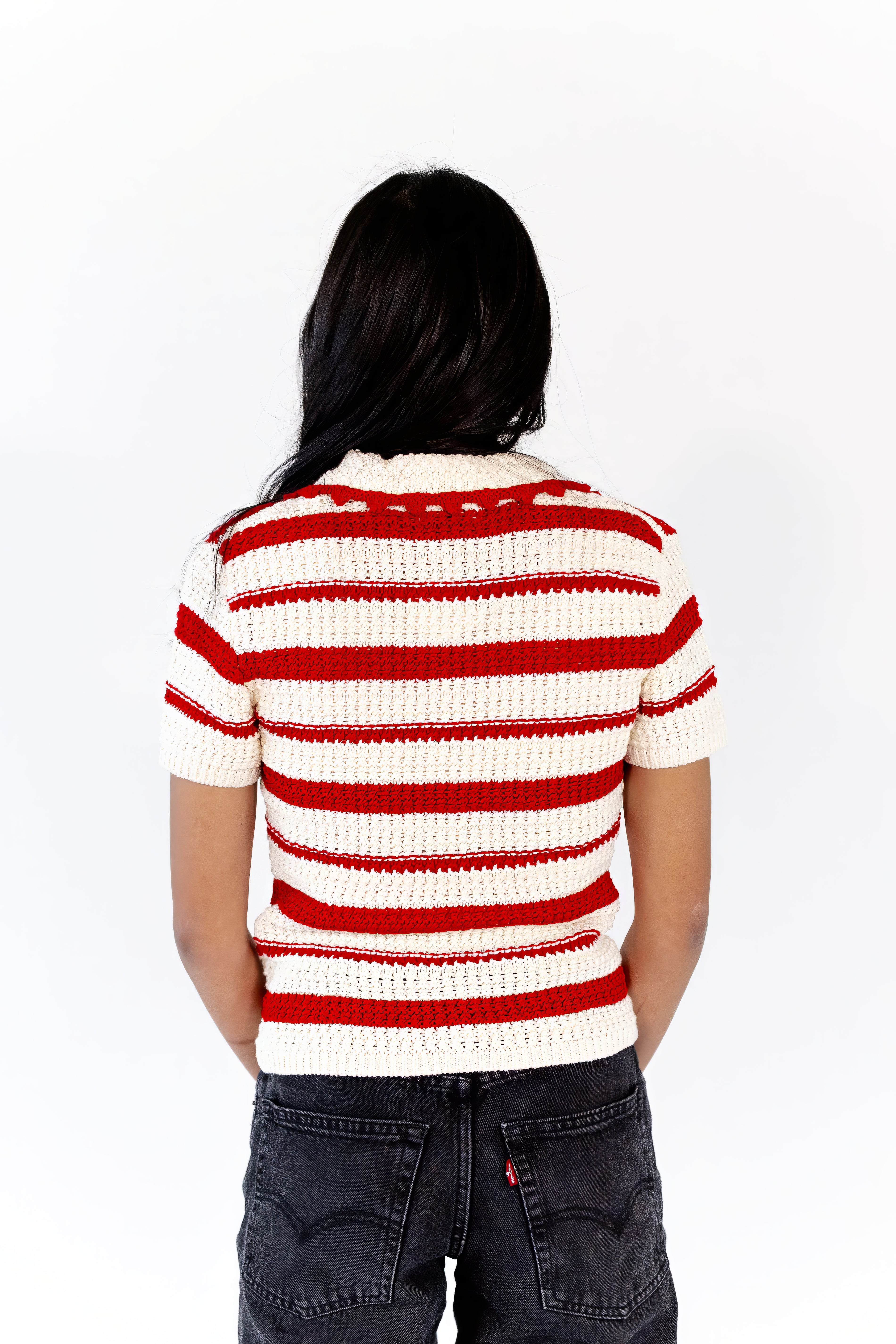 Cassie Scalloped Striped Top