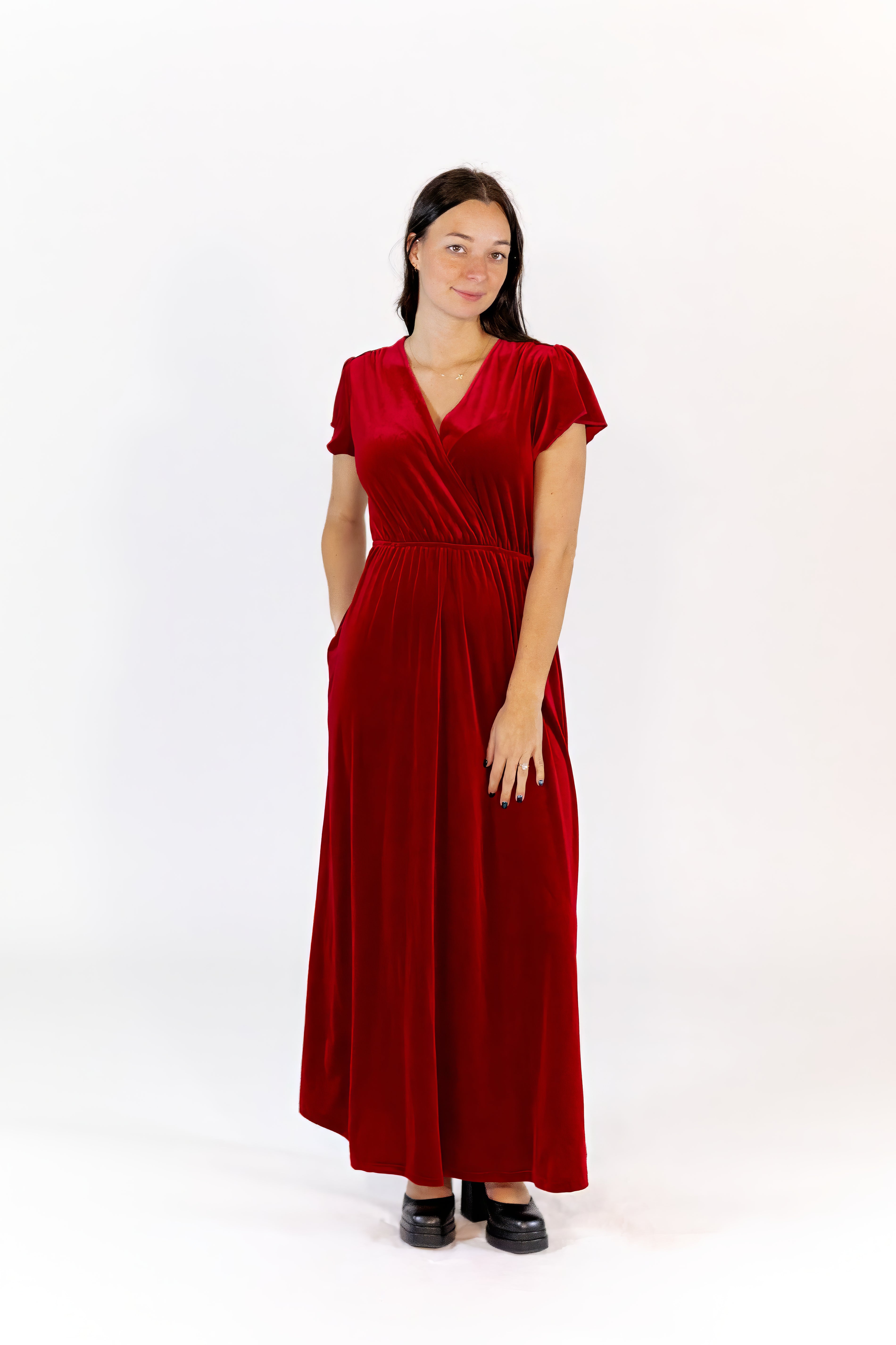 Alexandra Velvet  Maxi Dress · Wine