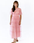 Georgina Mesh Dress · Blush