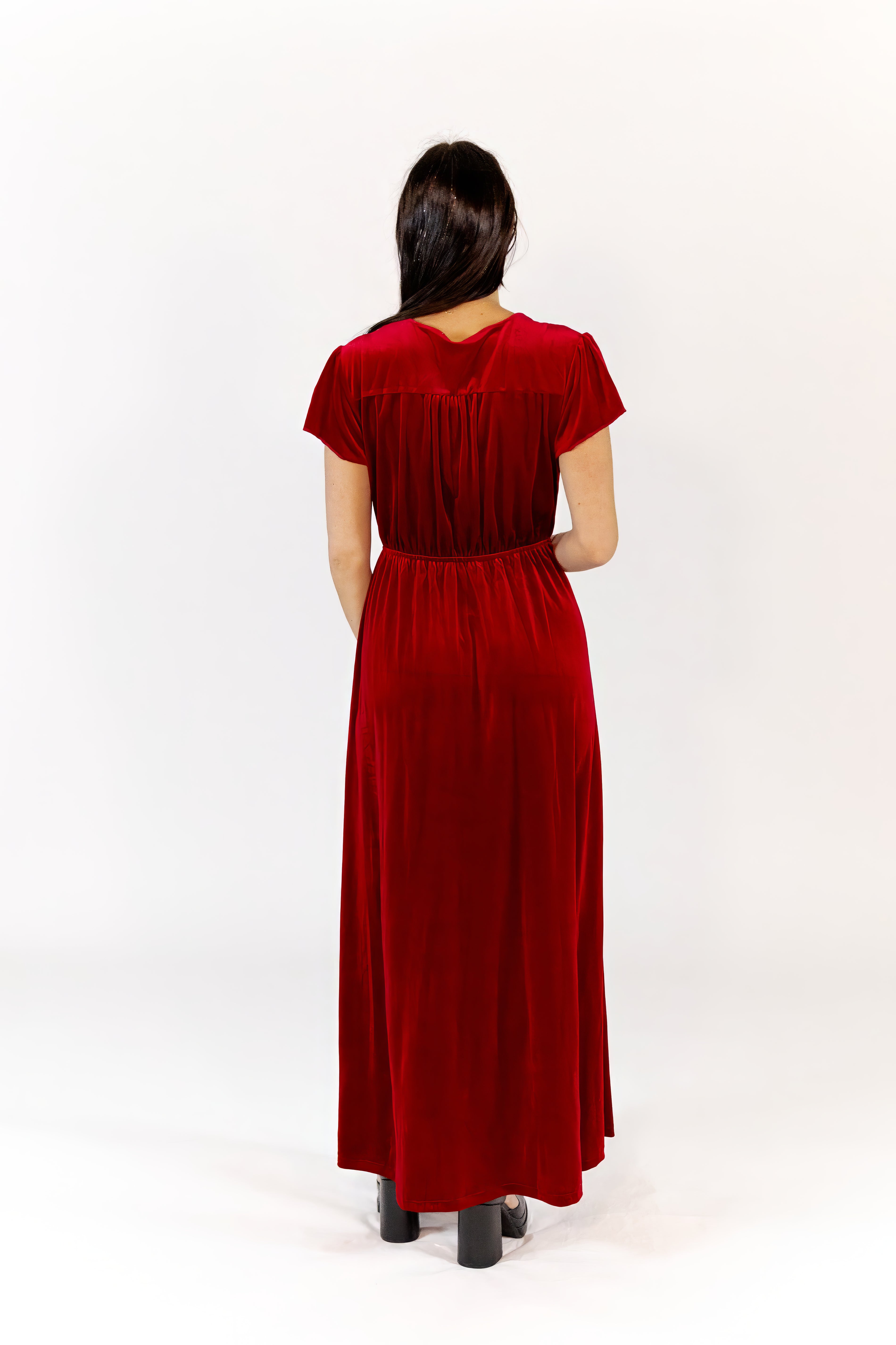 Alexandra Velvet  Maxi Dress · Wine
