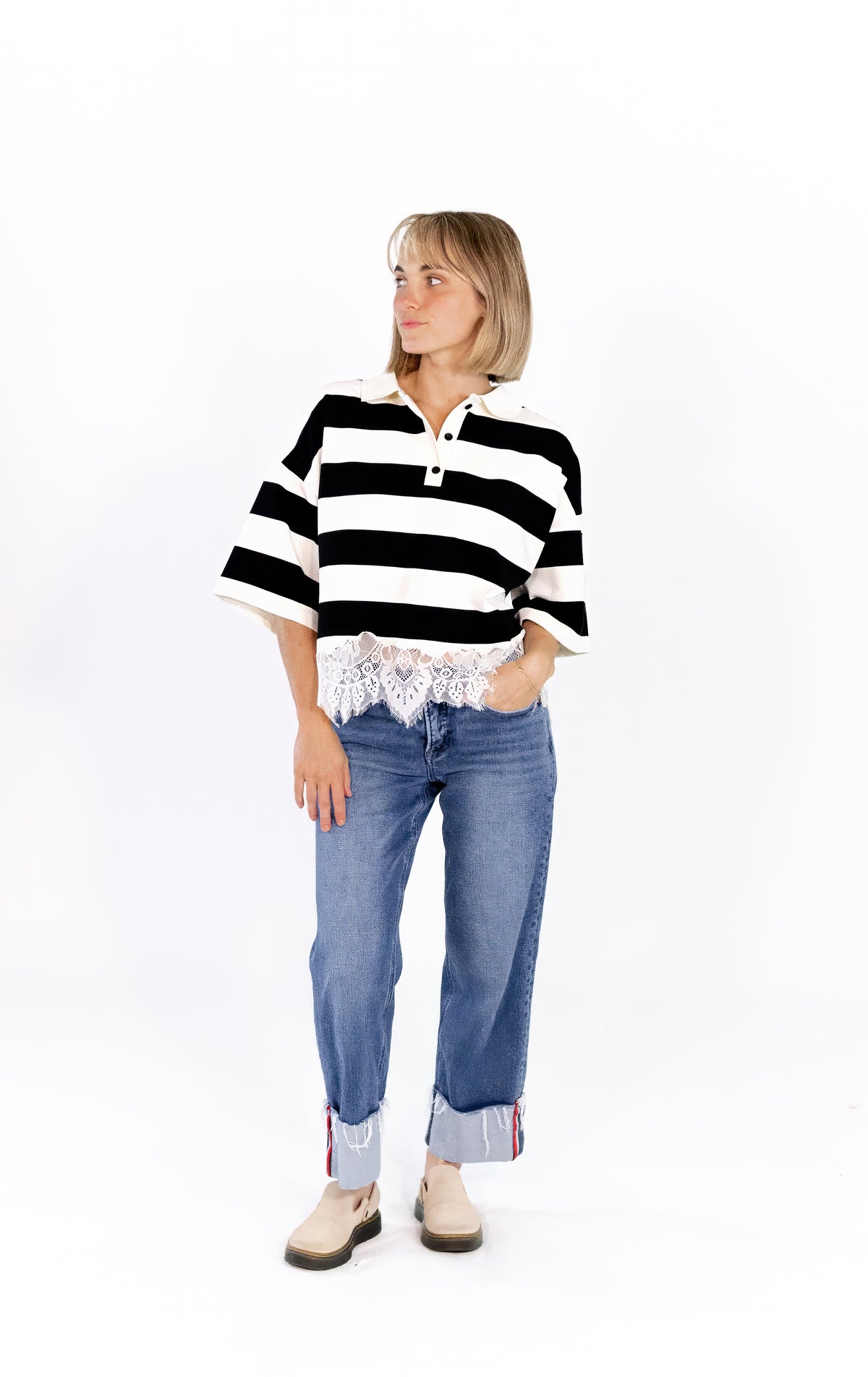 Astra Lace Hem Polo