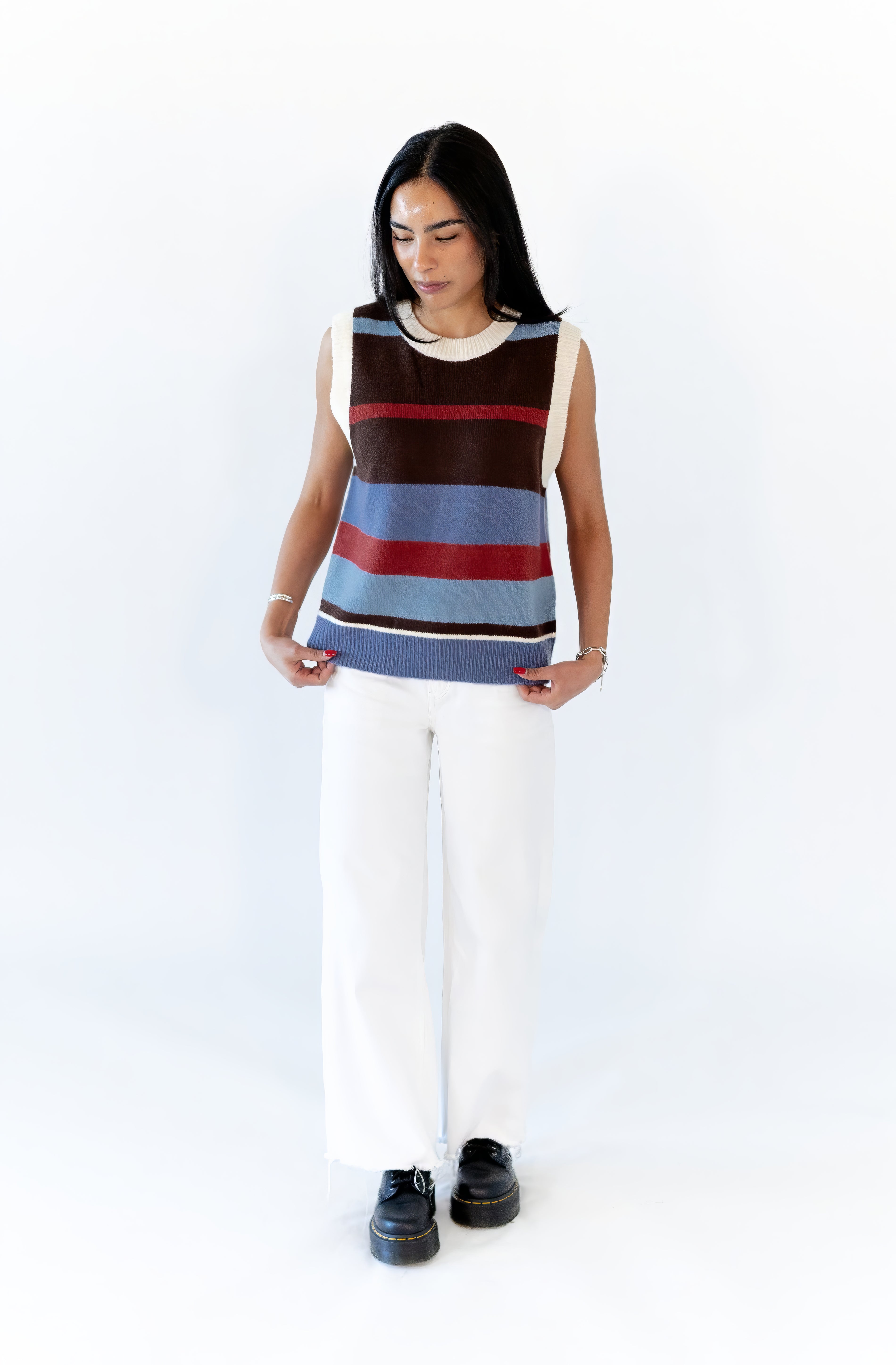 Annie Blue Striped Vest