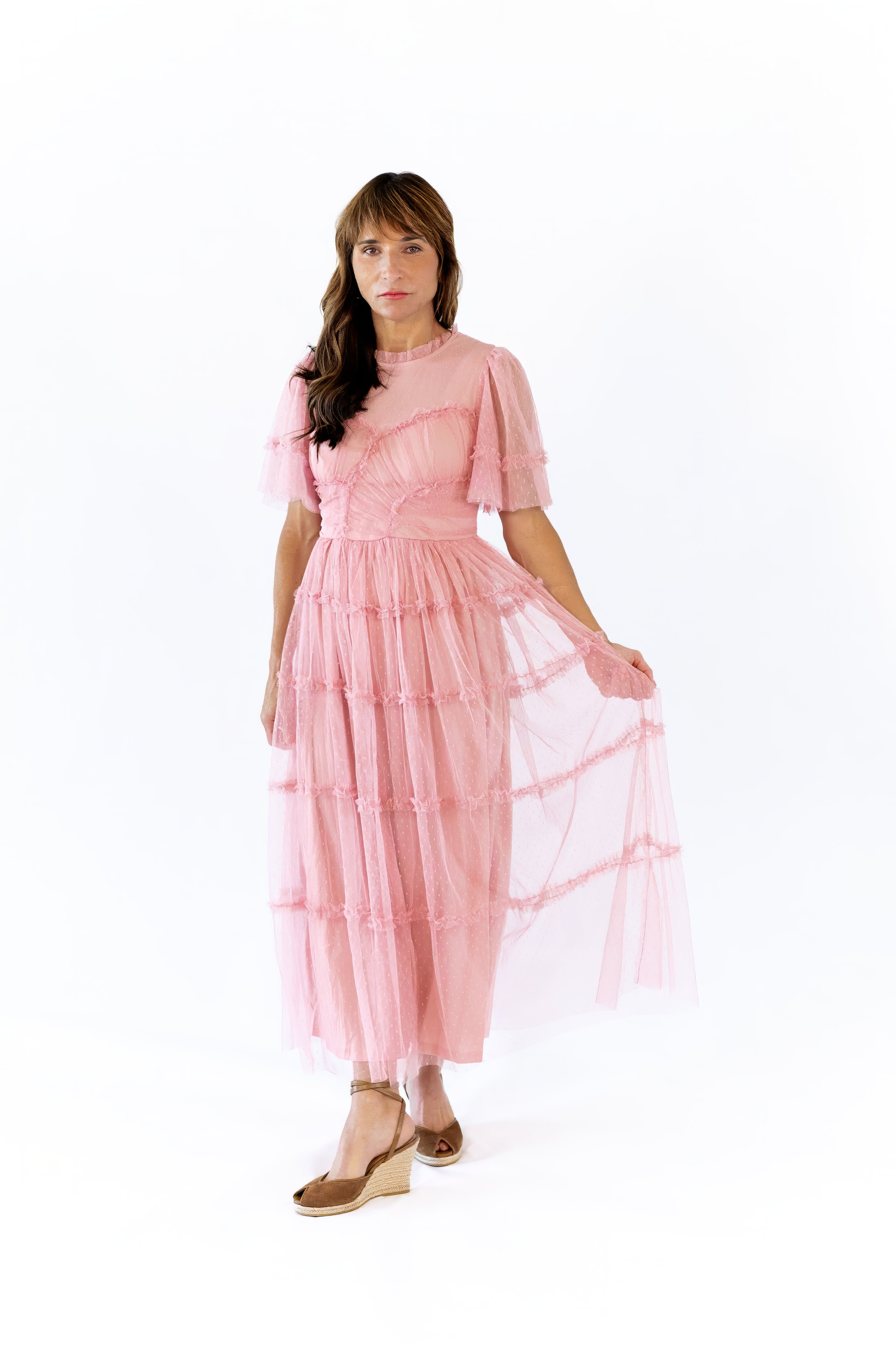 Georgina Mesh Dress · Blush