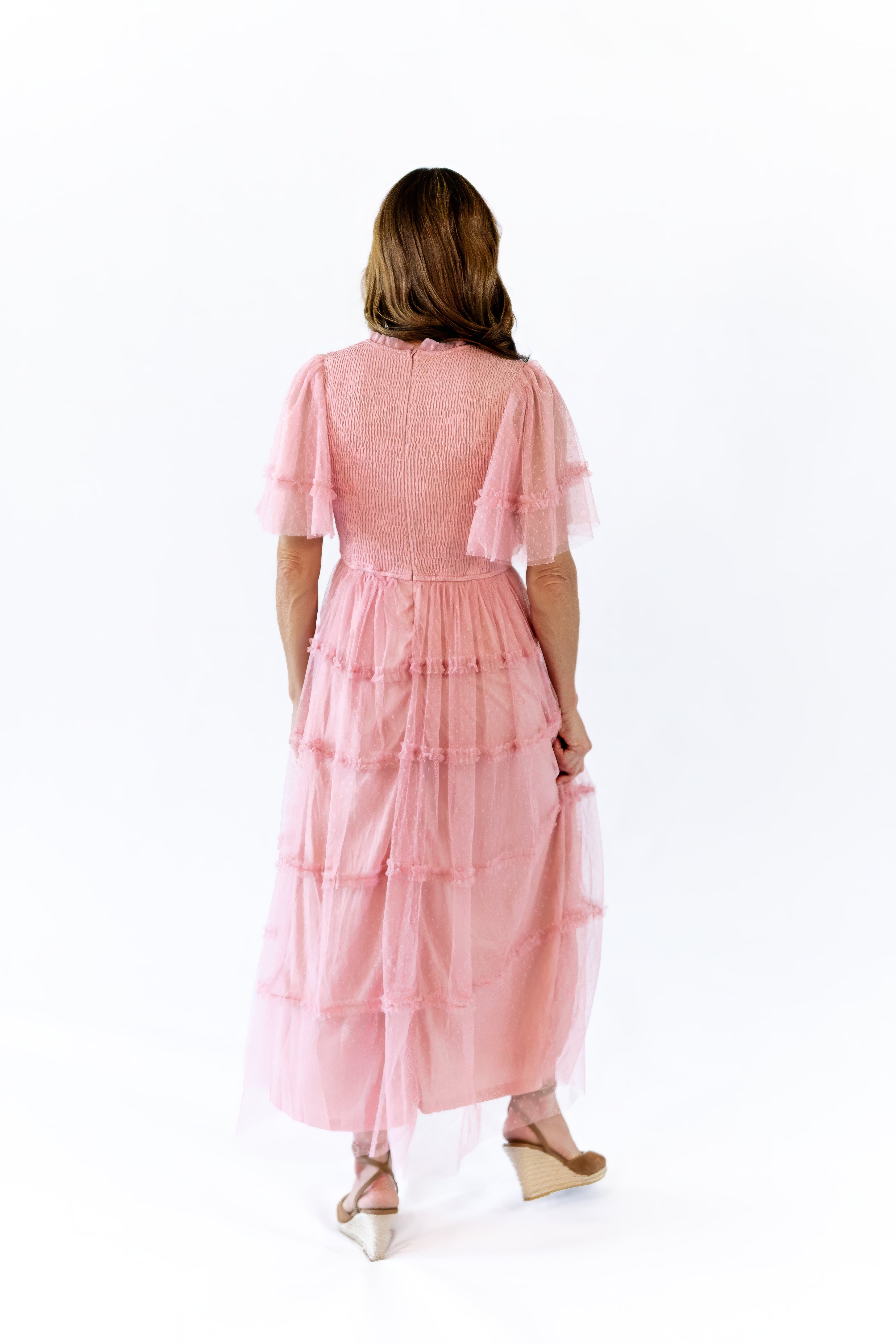 Georgina Mesh Dress · Blush