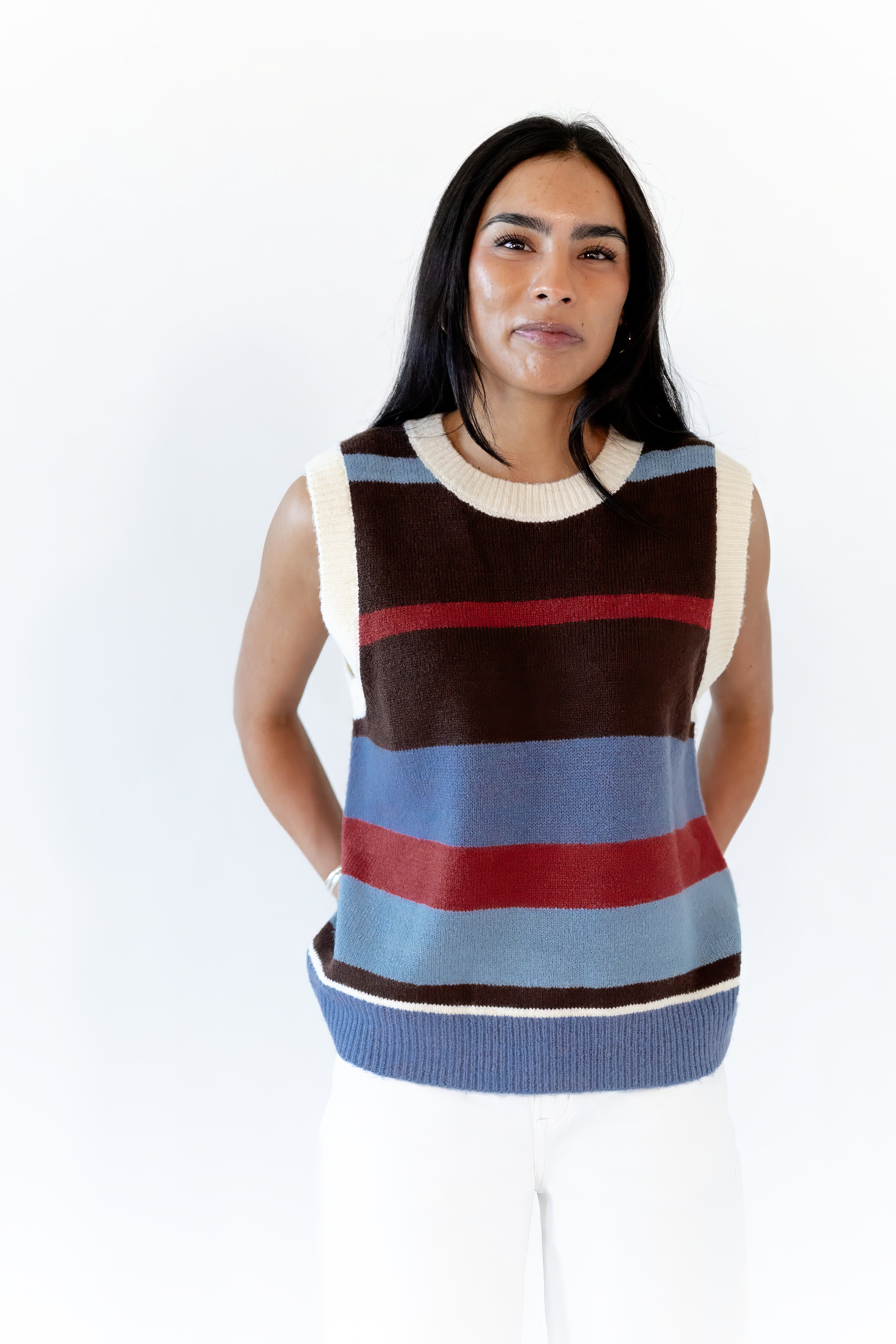 Annie Blue Striped Vest