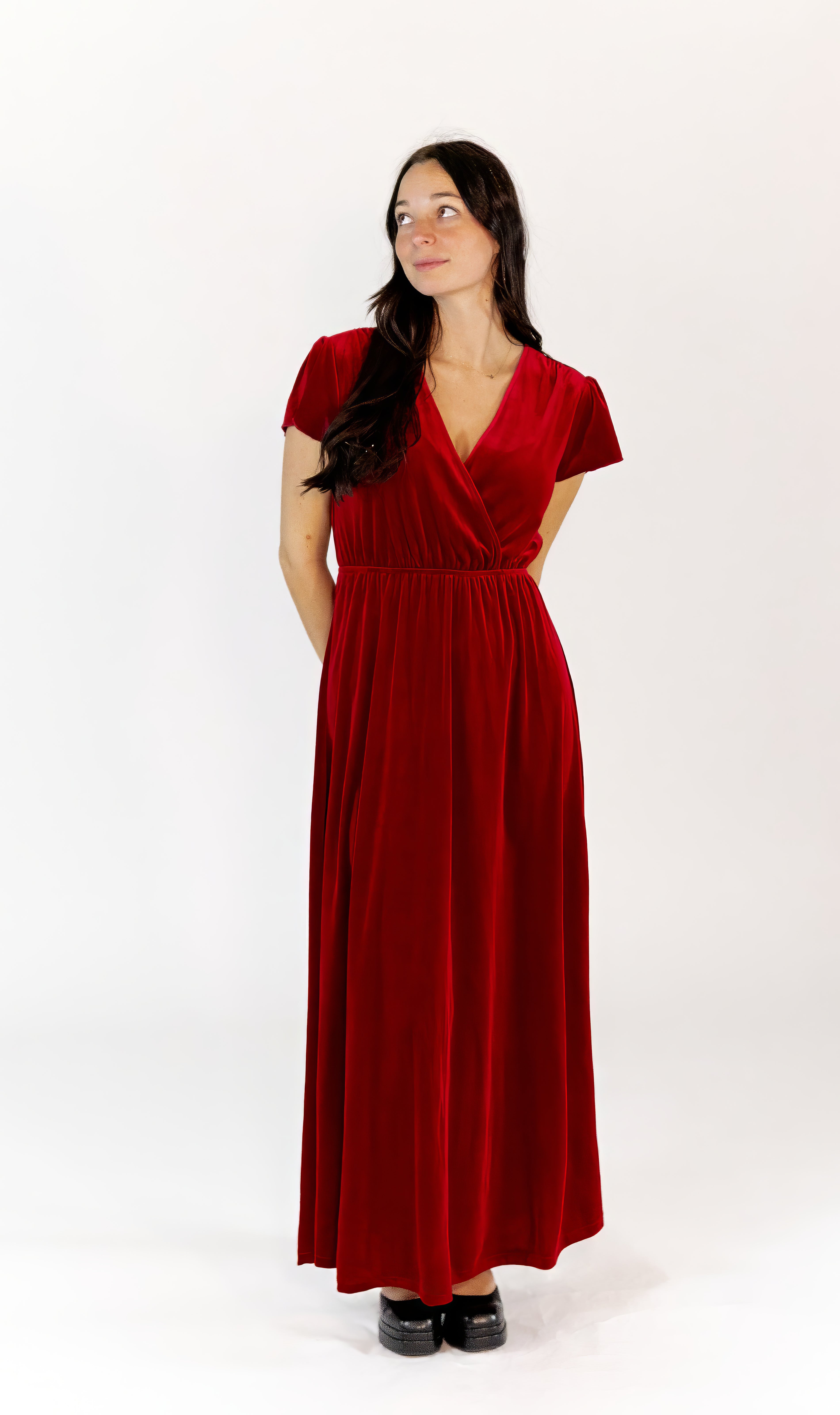 Alexandra Velvet  Maxi Dress · Wine