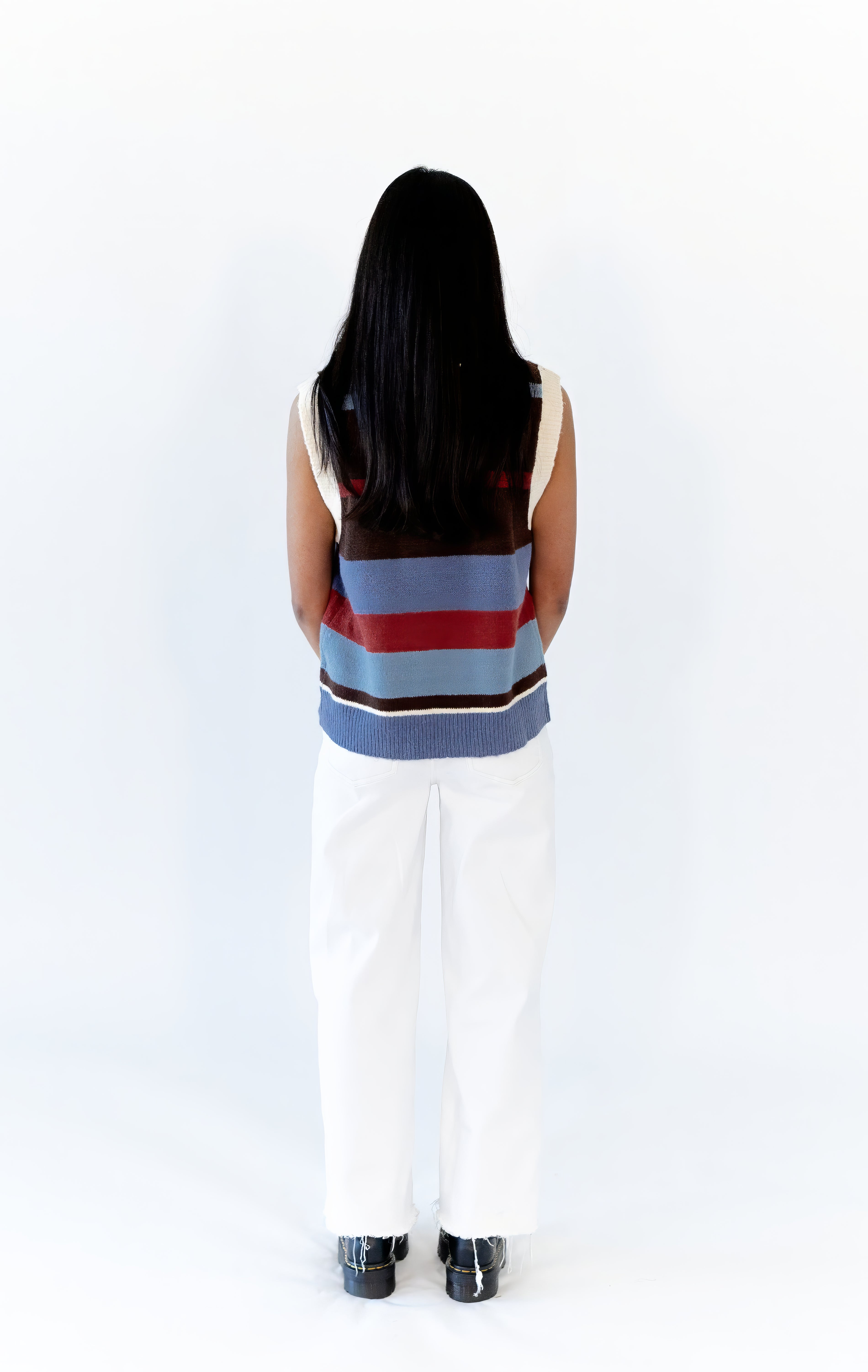 Annie Blue Striped Vest