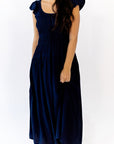 Corinne Ruffle Sleeve Midi Dress