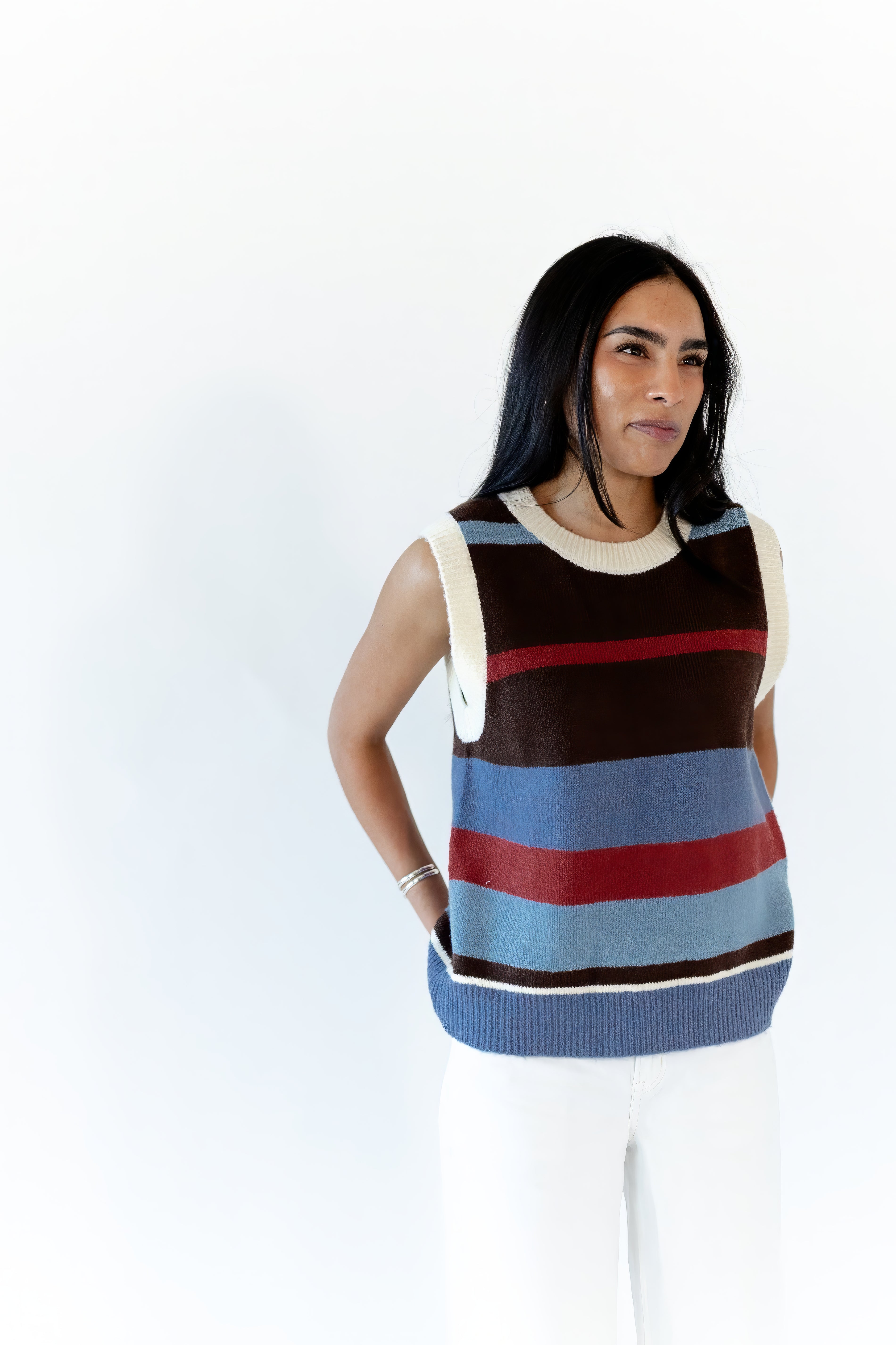 Annie Blue Striped Vest
