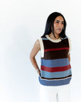 Annie Blue Striped Vest