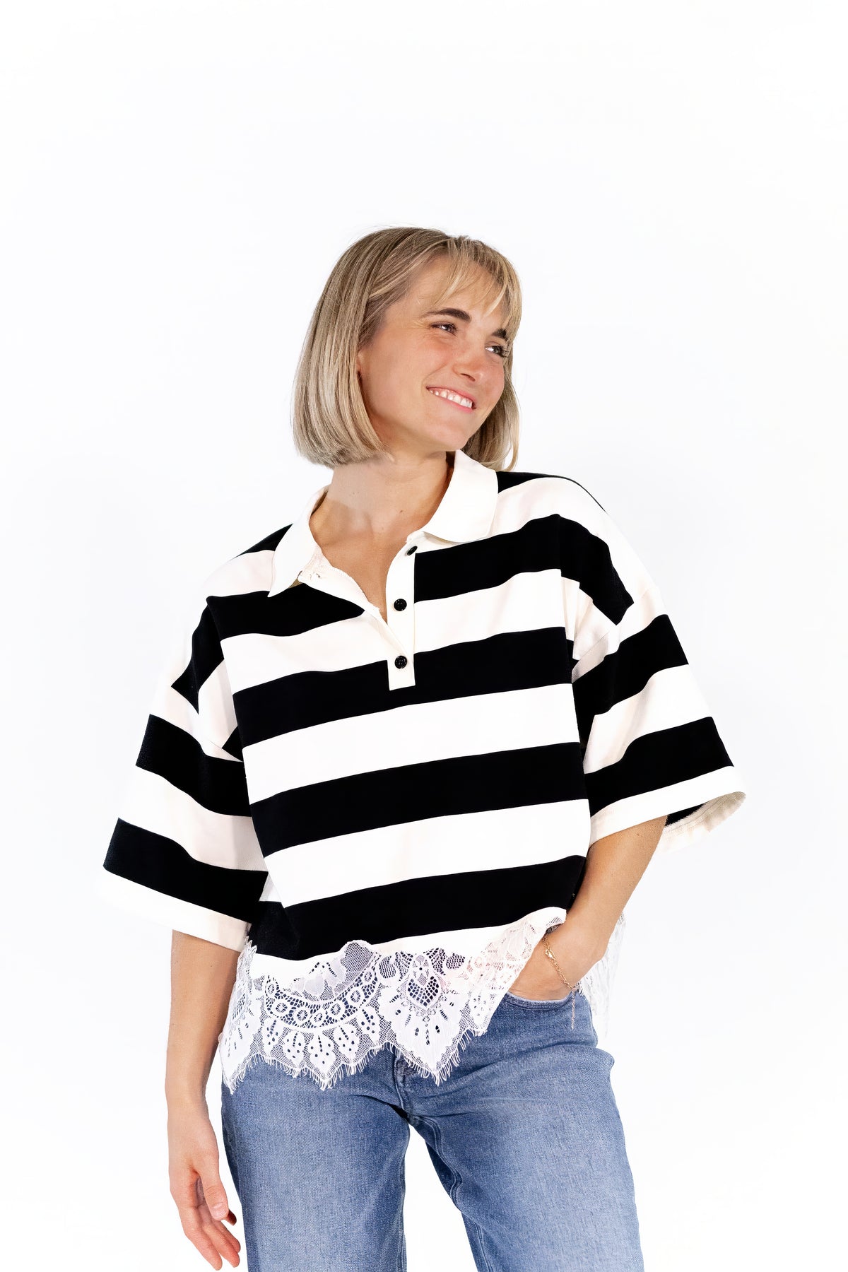 Astra Lace Hem Polo