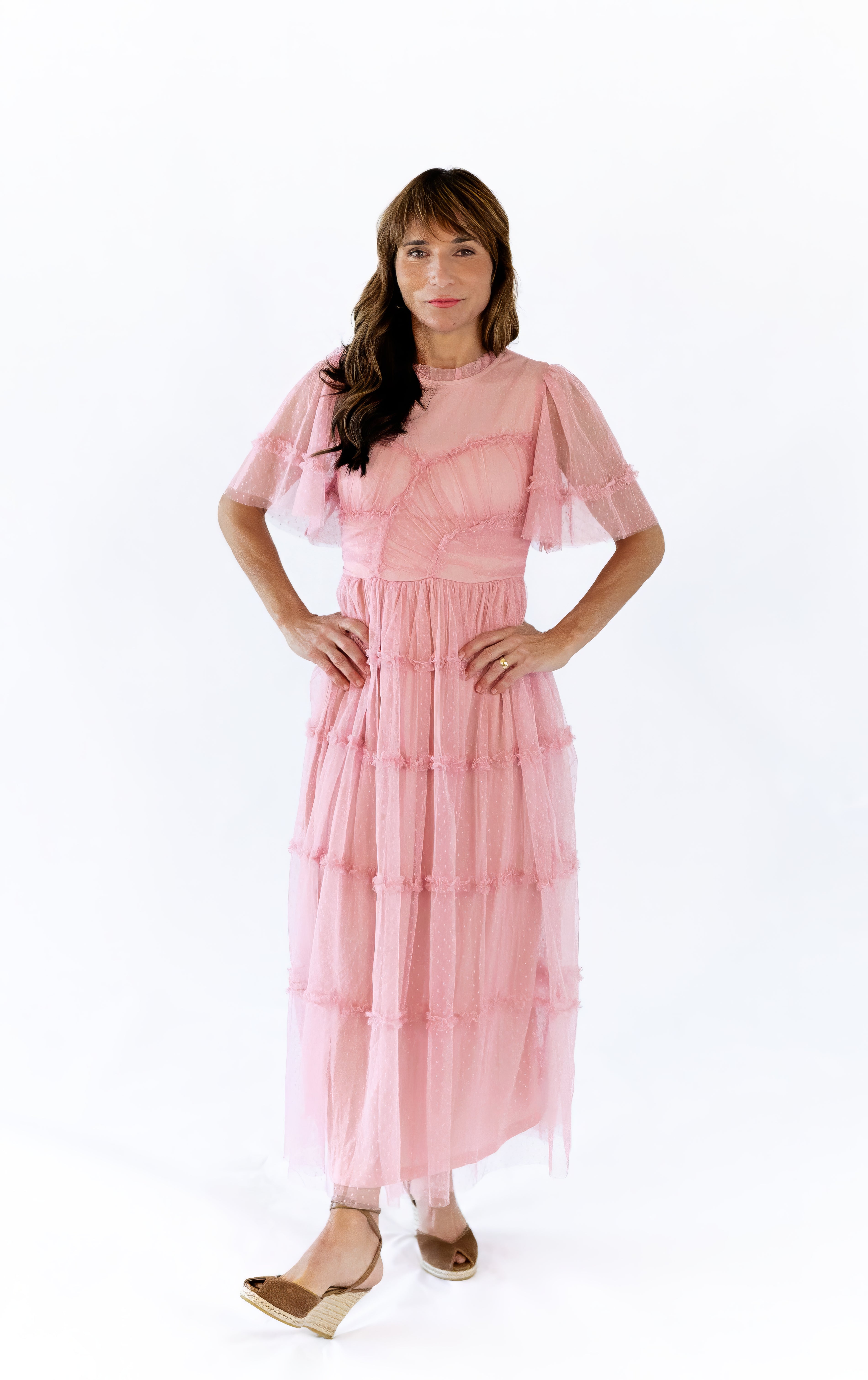Georgina Mesh Dress · Blush