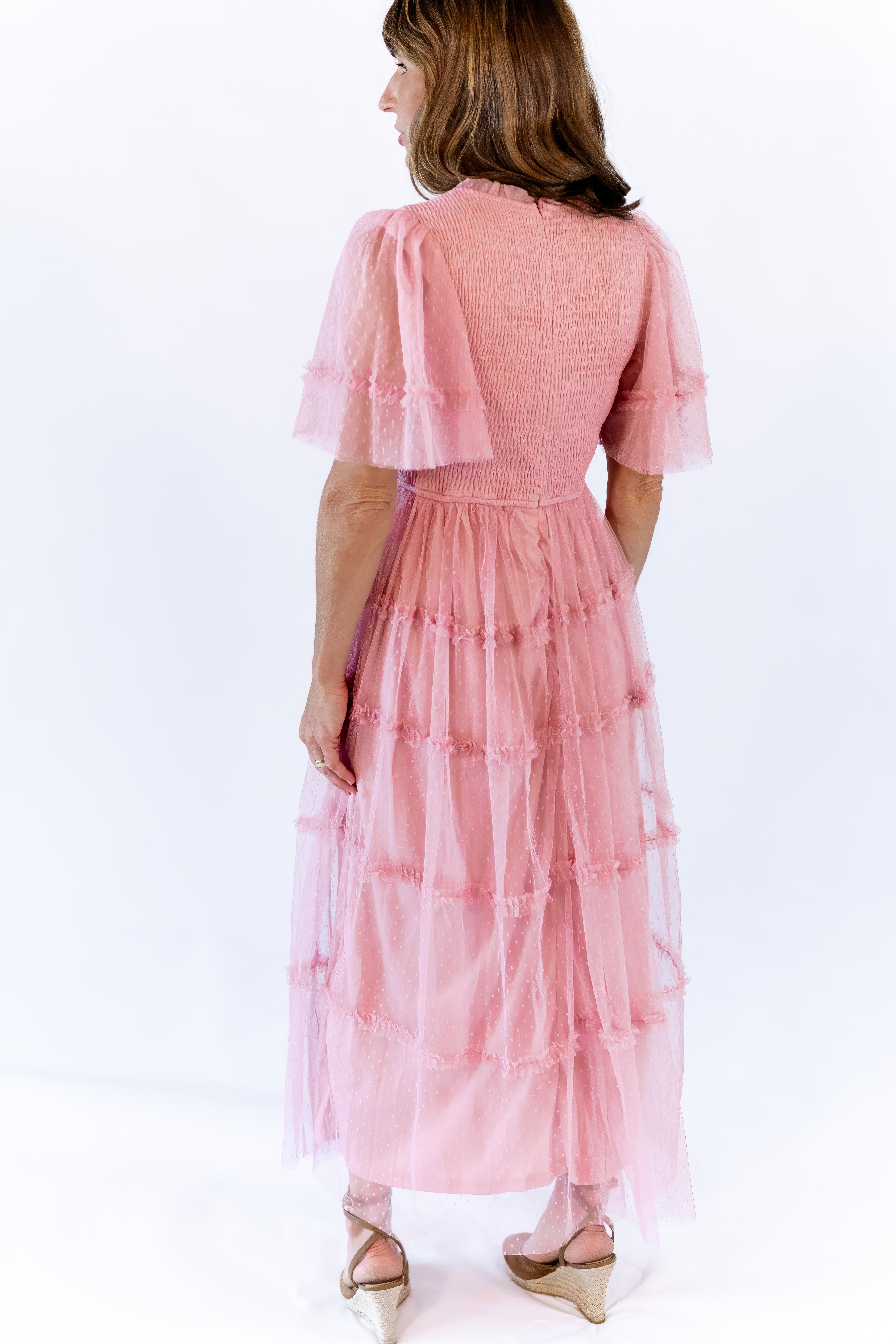 Georgina Mesh Dress · Blush