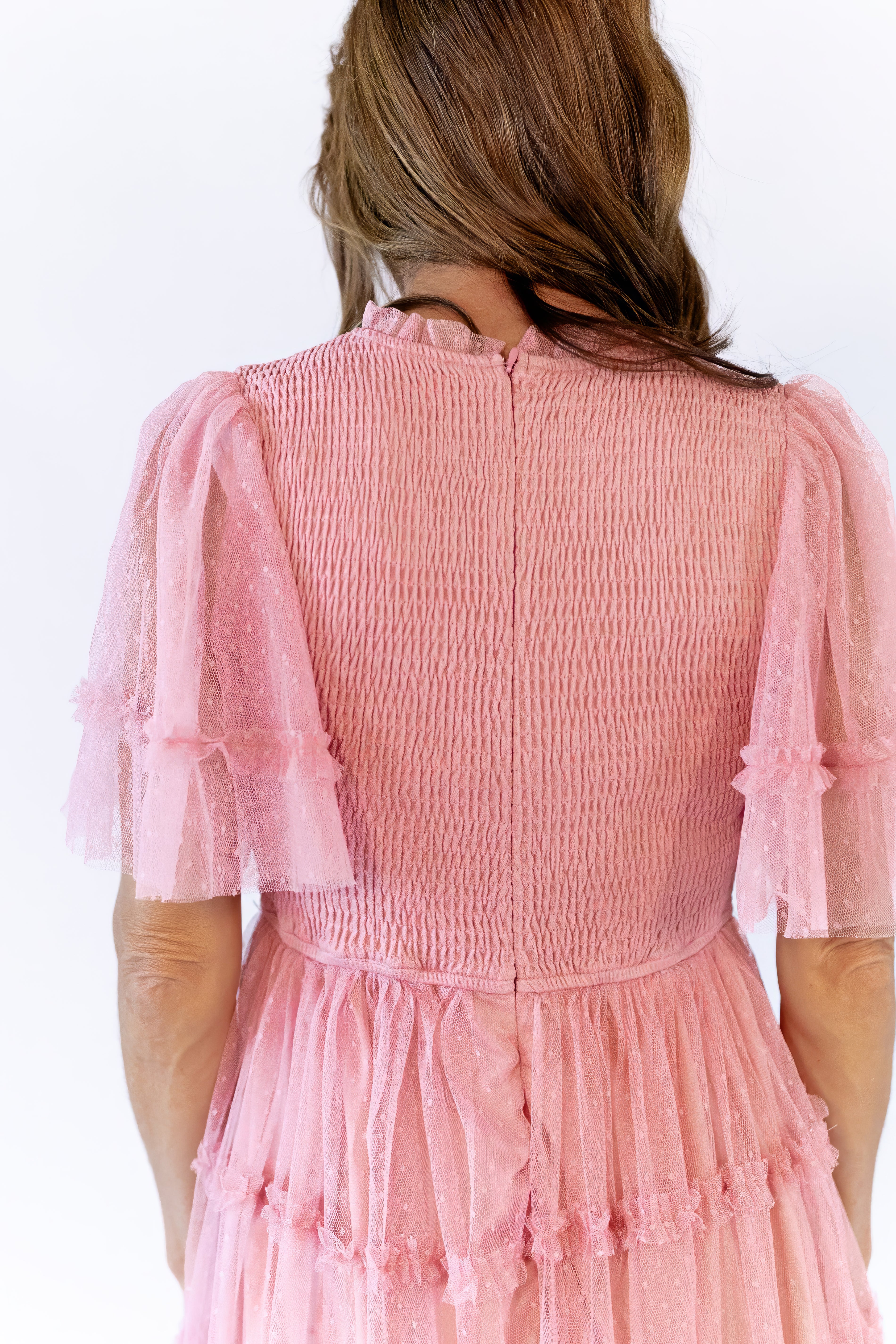 Georgina Mesh Dress · Blush