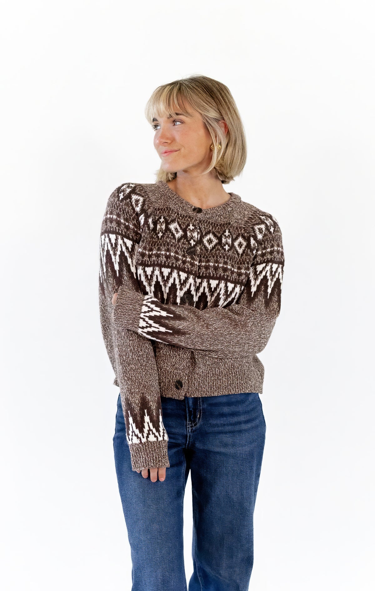 Fair Isle Button Down Cardigan