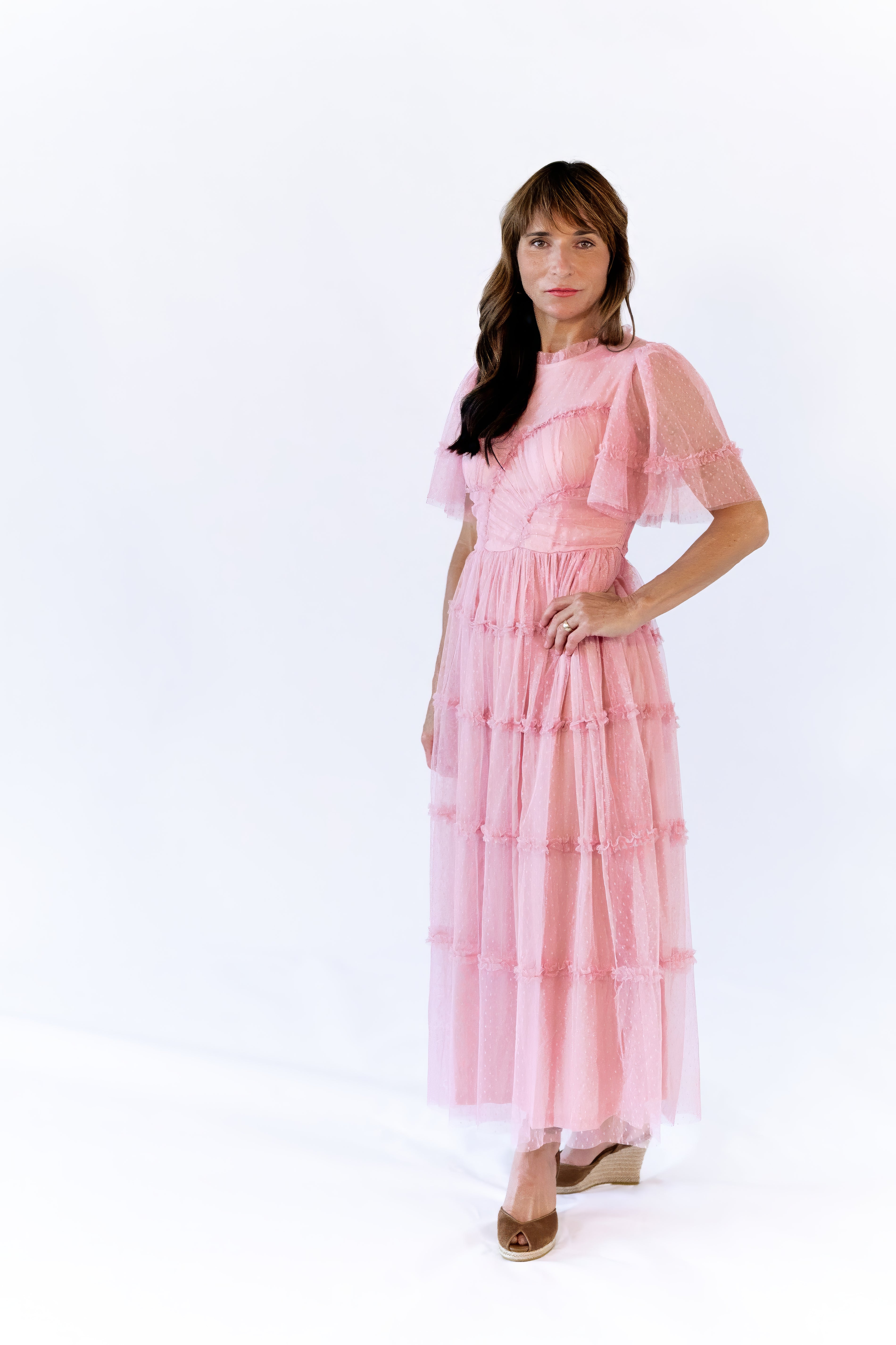 Georgina Mesh Dress · Blush